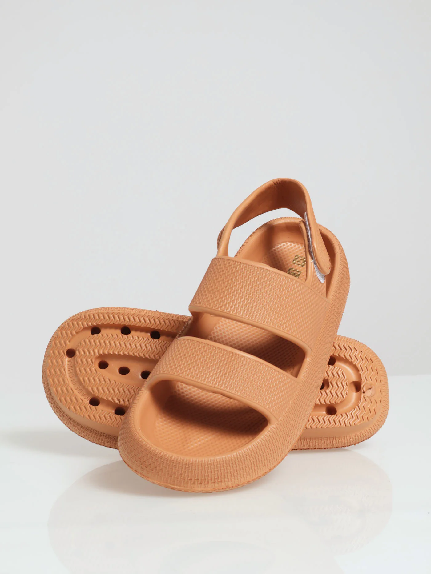 Eva Chunky Double Strap With Velcro Back Strap - Coral