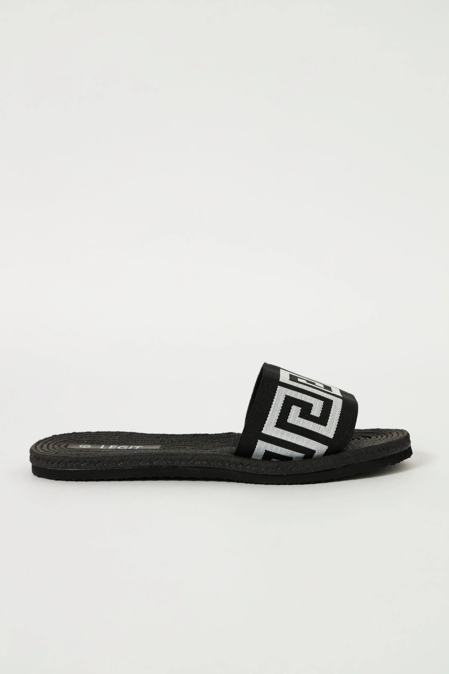 Eva Rope One Strap Sandal - Black/White - Image 3