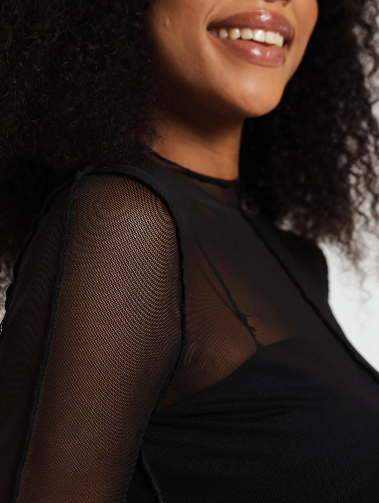 Exposed Mesh Seam Top Without Camisole - Image 4