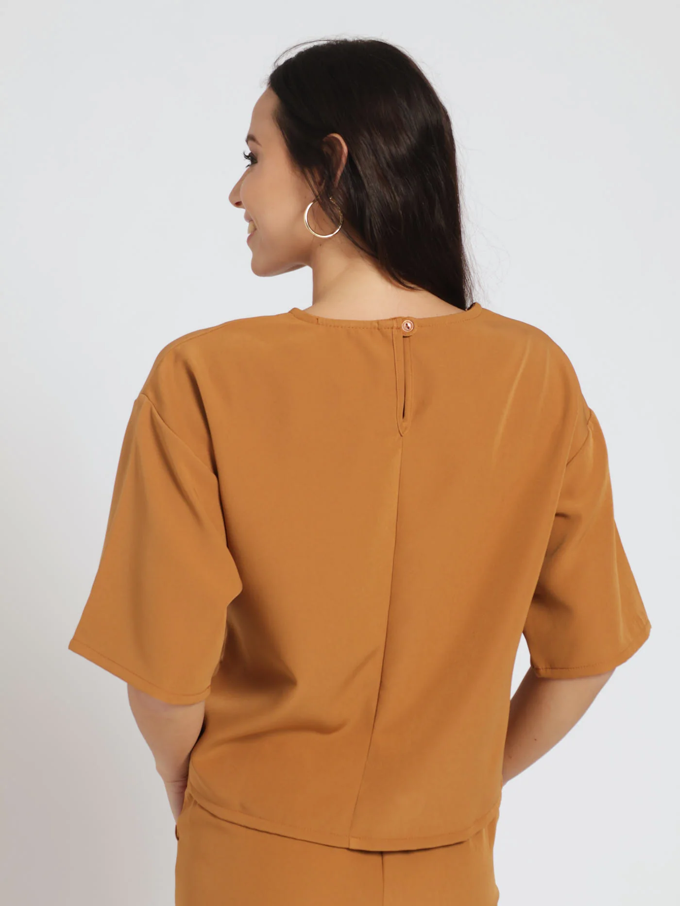 Extended Sleeve Barbi Top - Caramel - Image 3