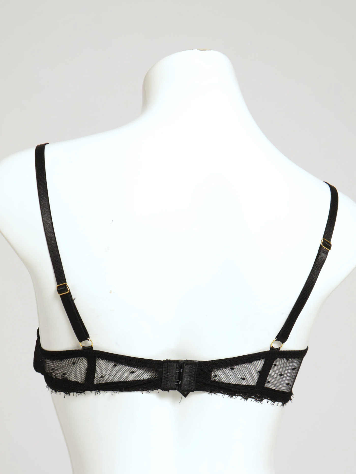 Eyelash Lace Balconette Bra - Black - Image 2