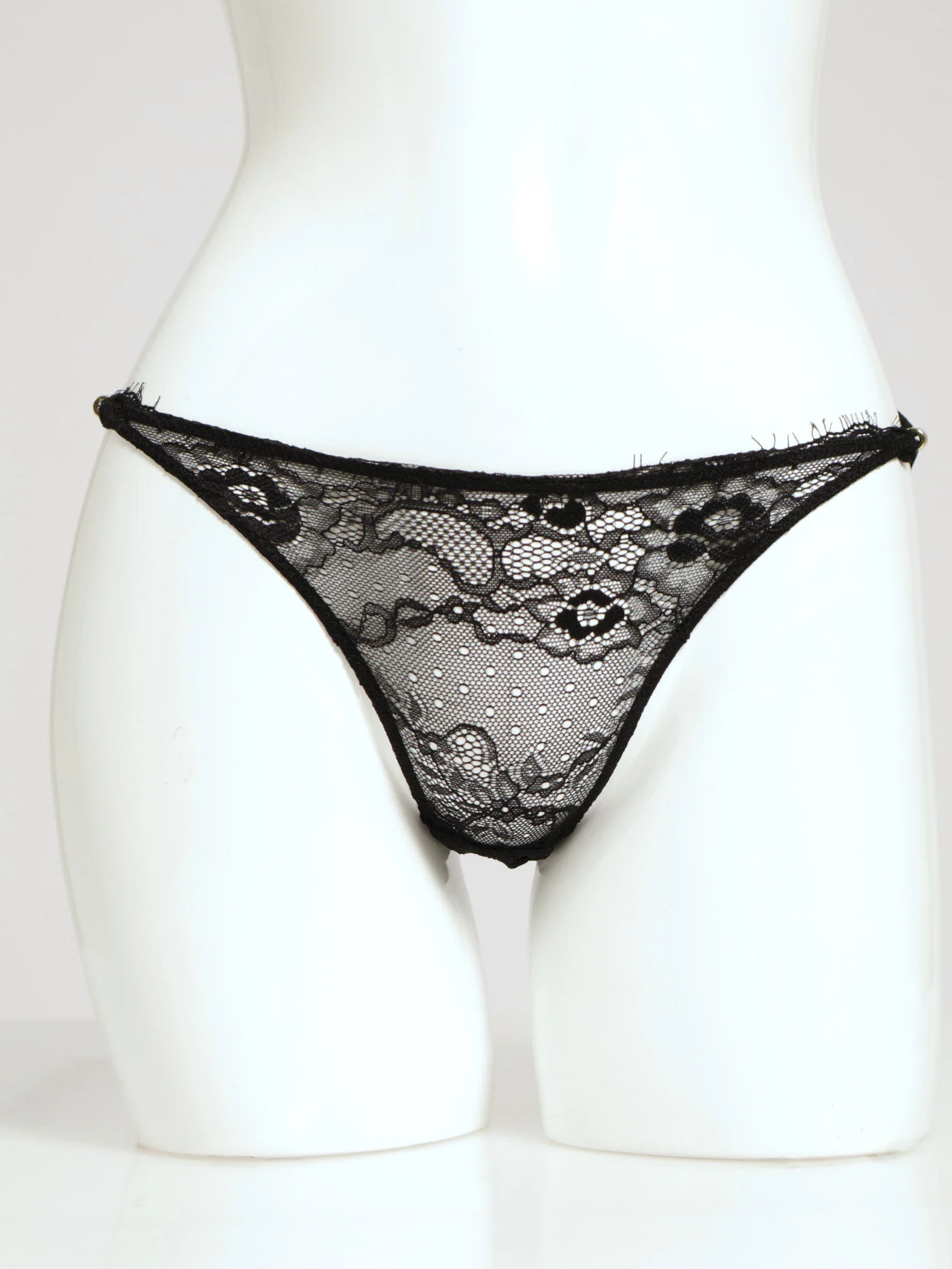 Eyelash Lace Brazilian Panty - Black
