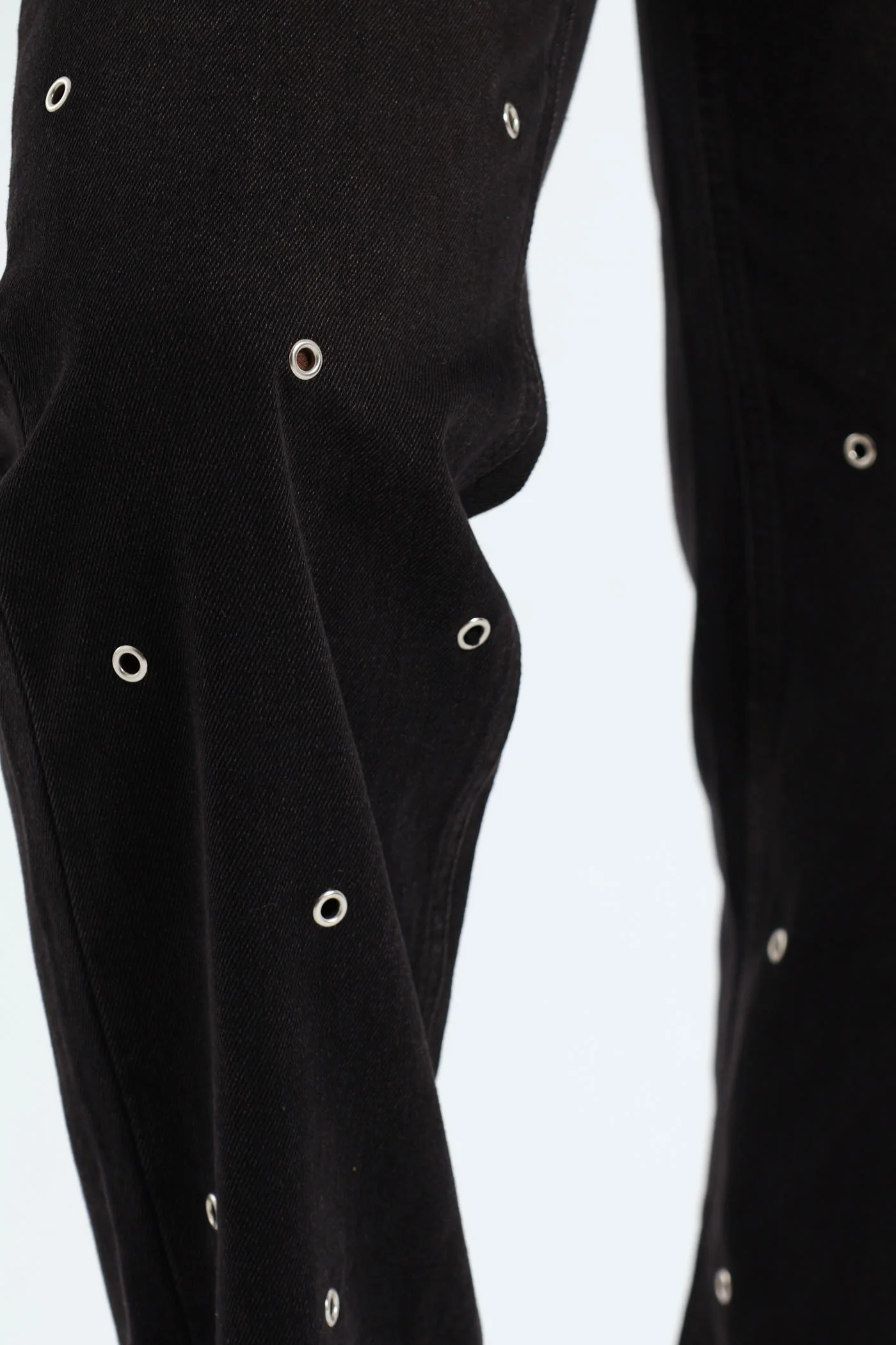 Eyelet High Waist Mom Jean - Black - Image 3