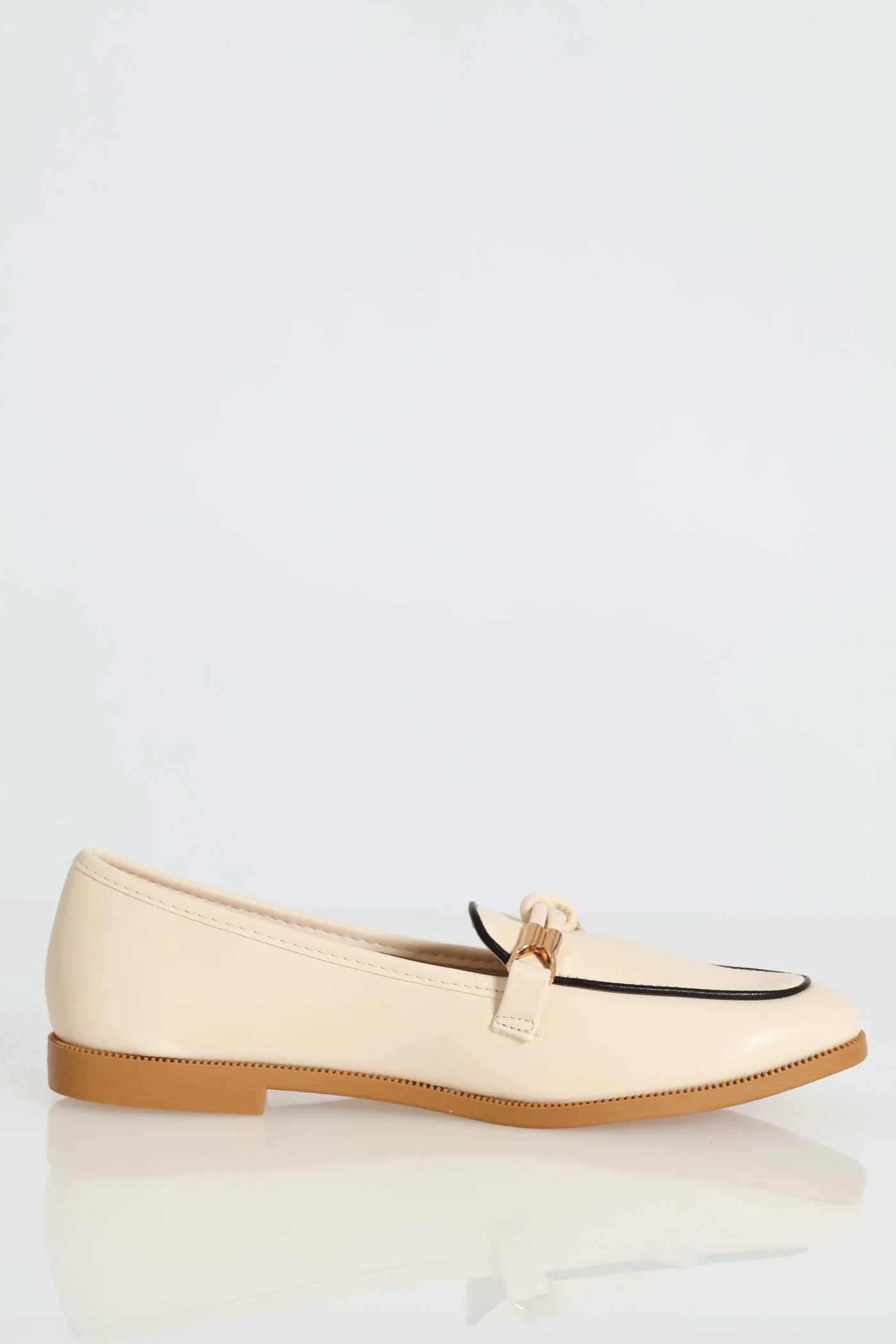 Fabric Knot Binding Loafer - Cream - Image 3