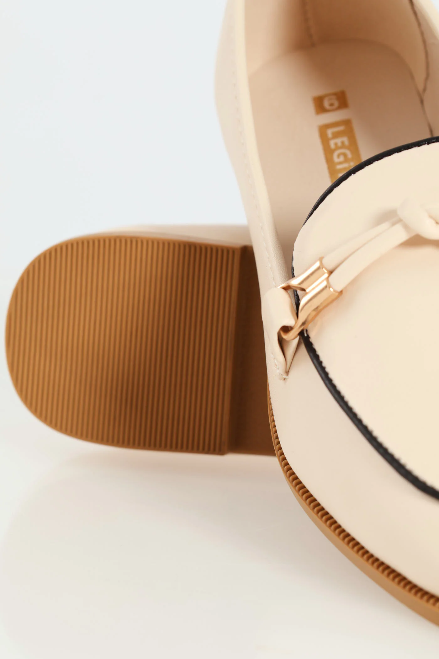 Fabric Knot Binding Loafer - Cream - Image 5