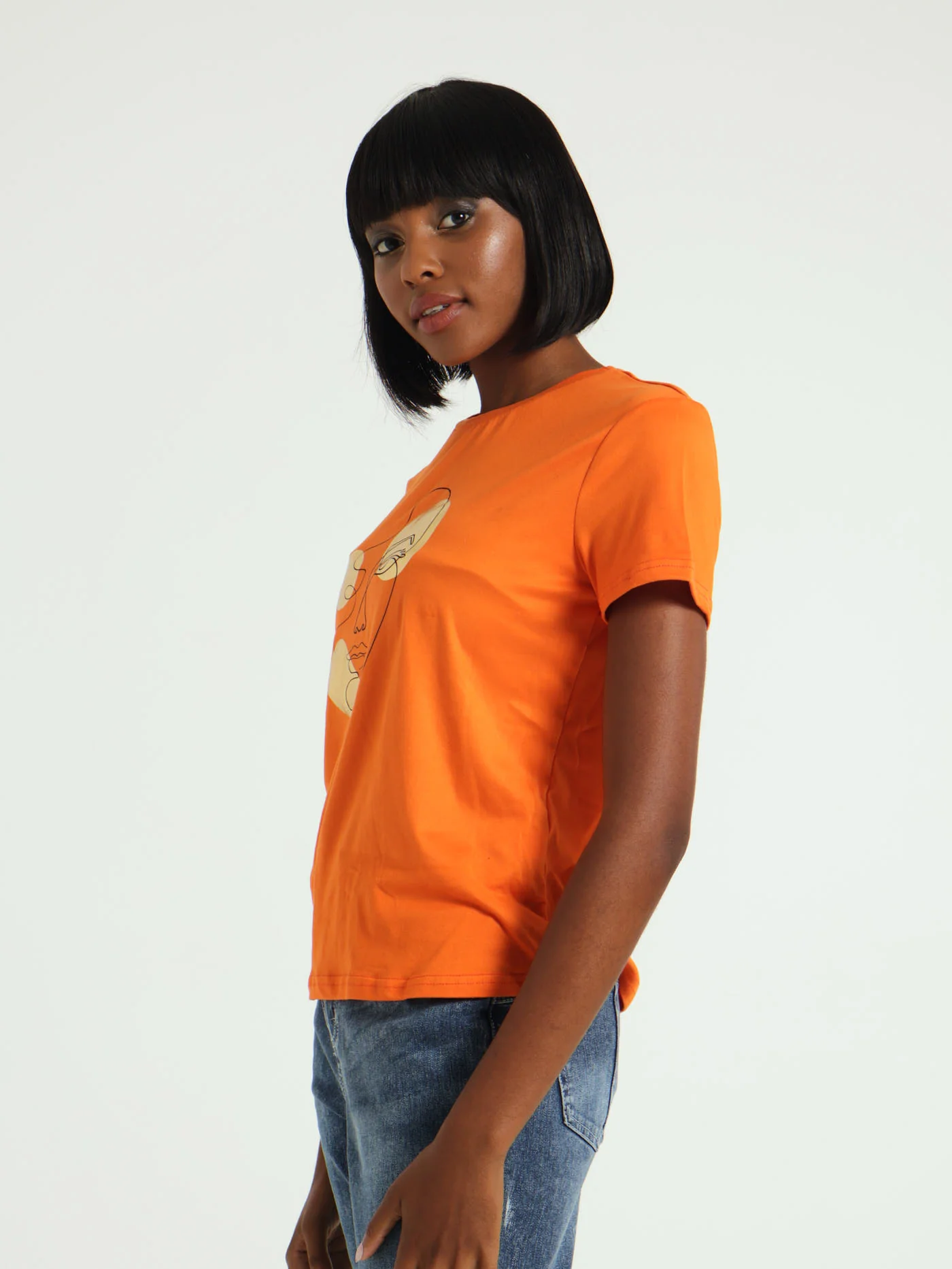 Face Drawing Fitted Tee - Image 2