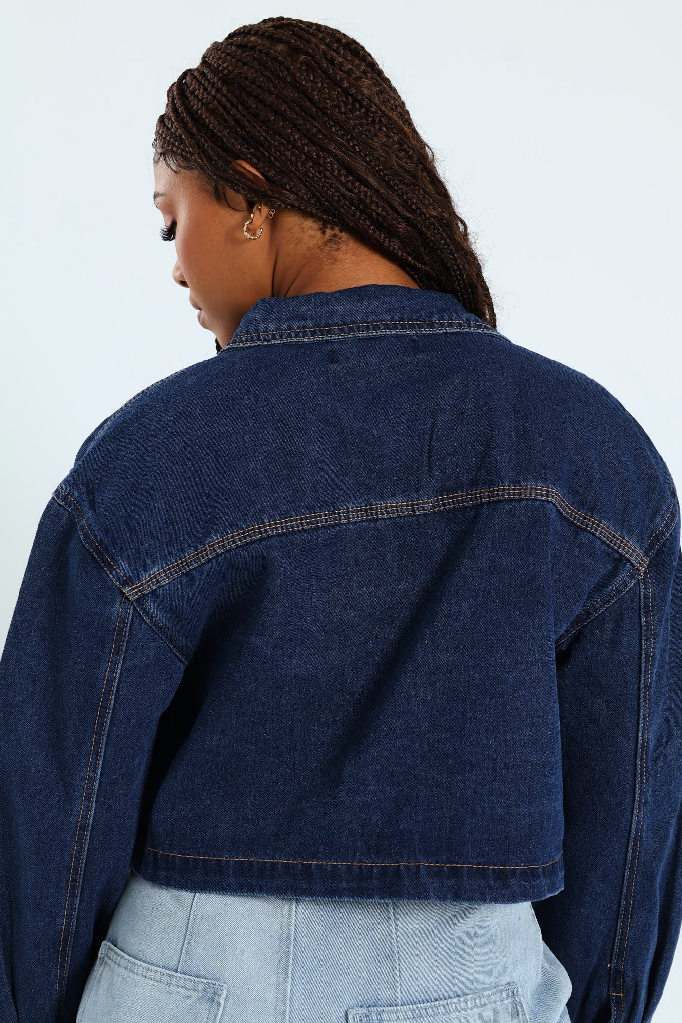 Fancy Button Dark Wash Jacket - Ink - Image 6