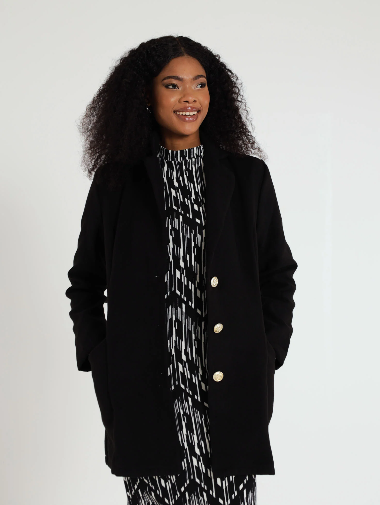 Fancy Button Melton Jacket - Image 3