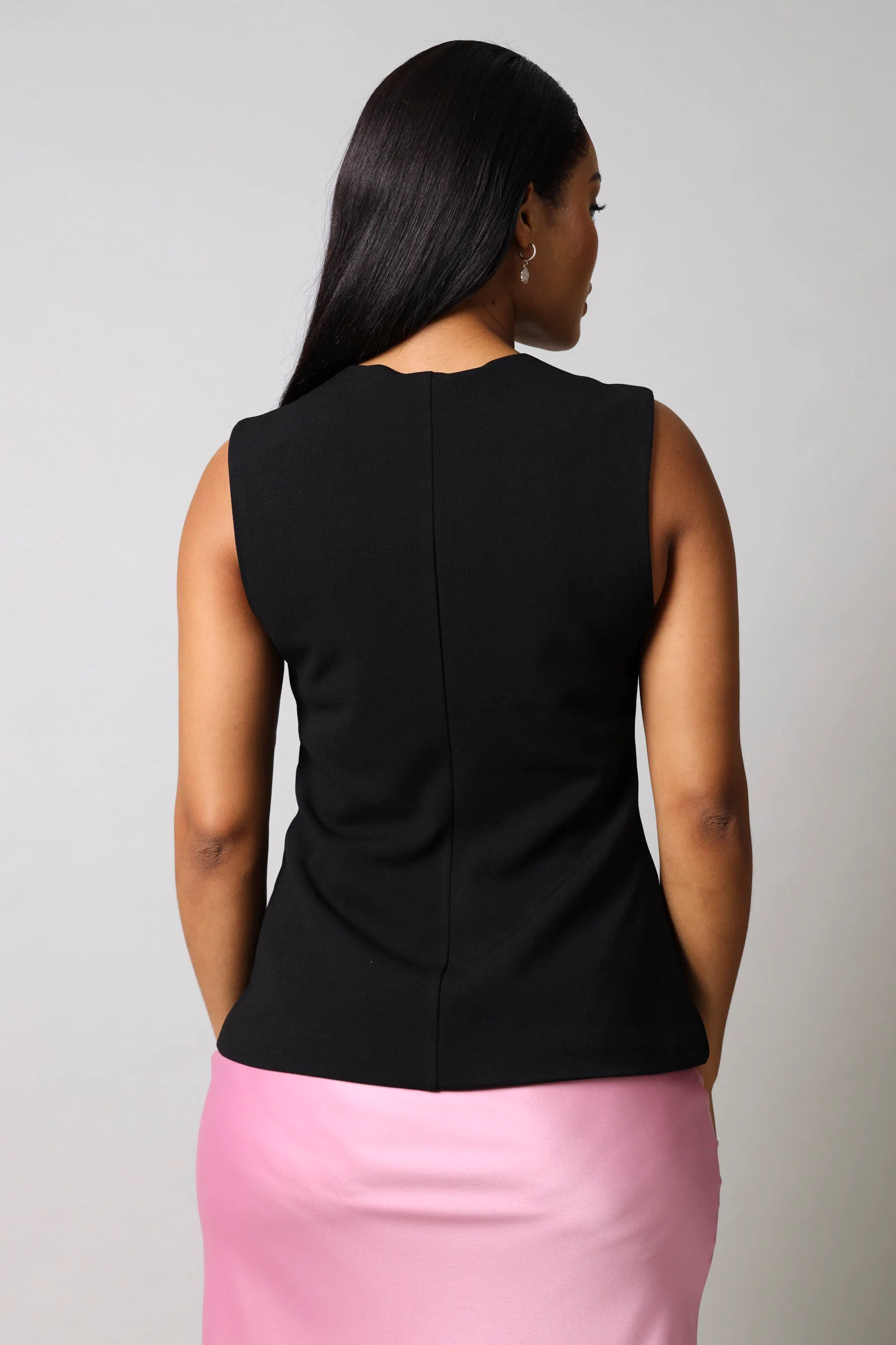 Fancy Button Waistcoat - Black - Image 5