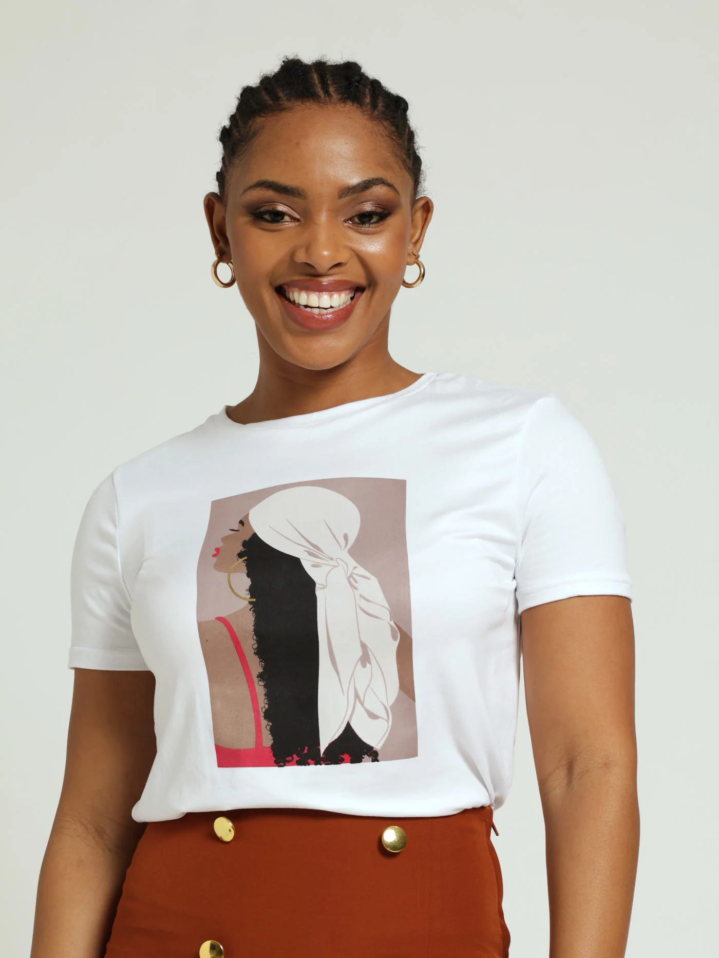 Fashion Illustration Screen Tee - White