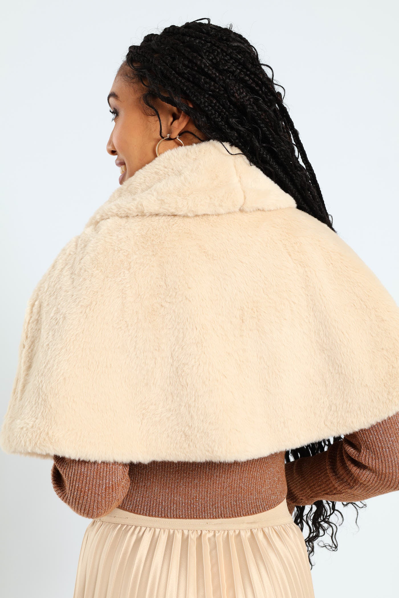 Faux Fur Bolero - Natural - Image 4