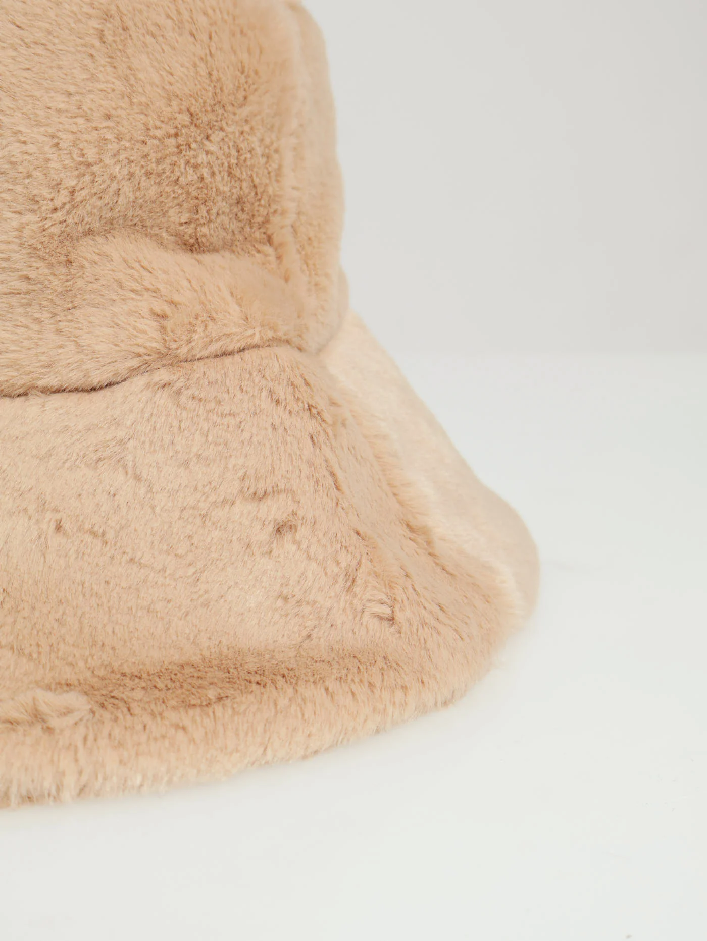 Faux Fur Bucket Hat - Beige - Image 2
