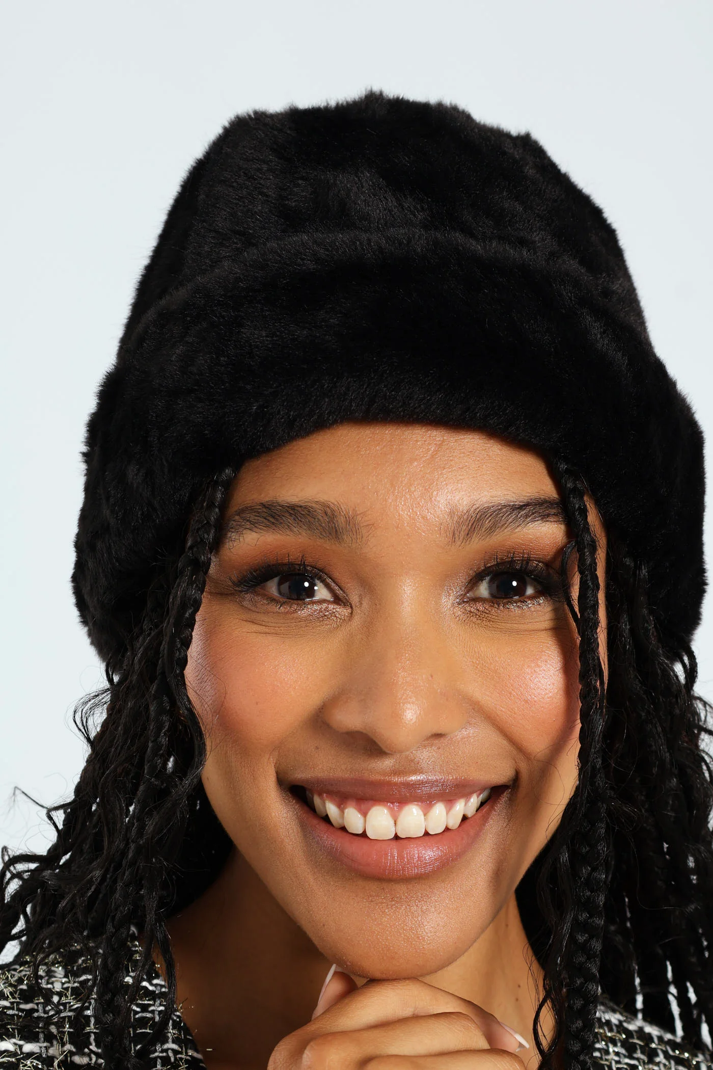 Faux Fur Cossak Hat - Black