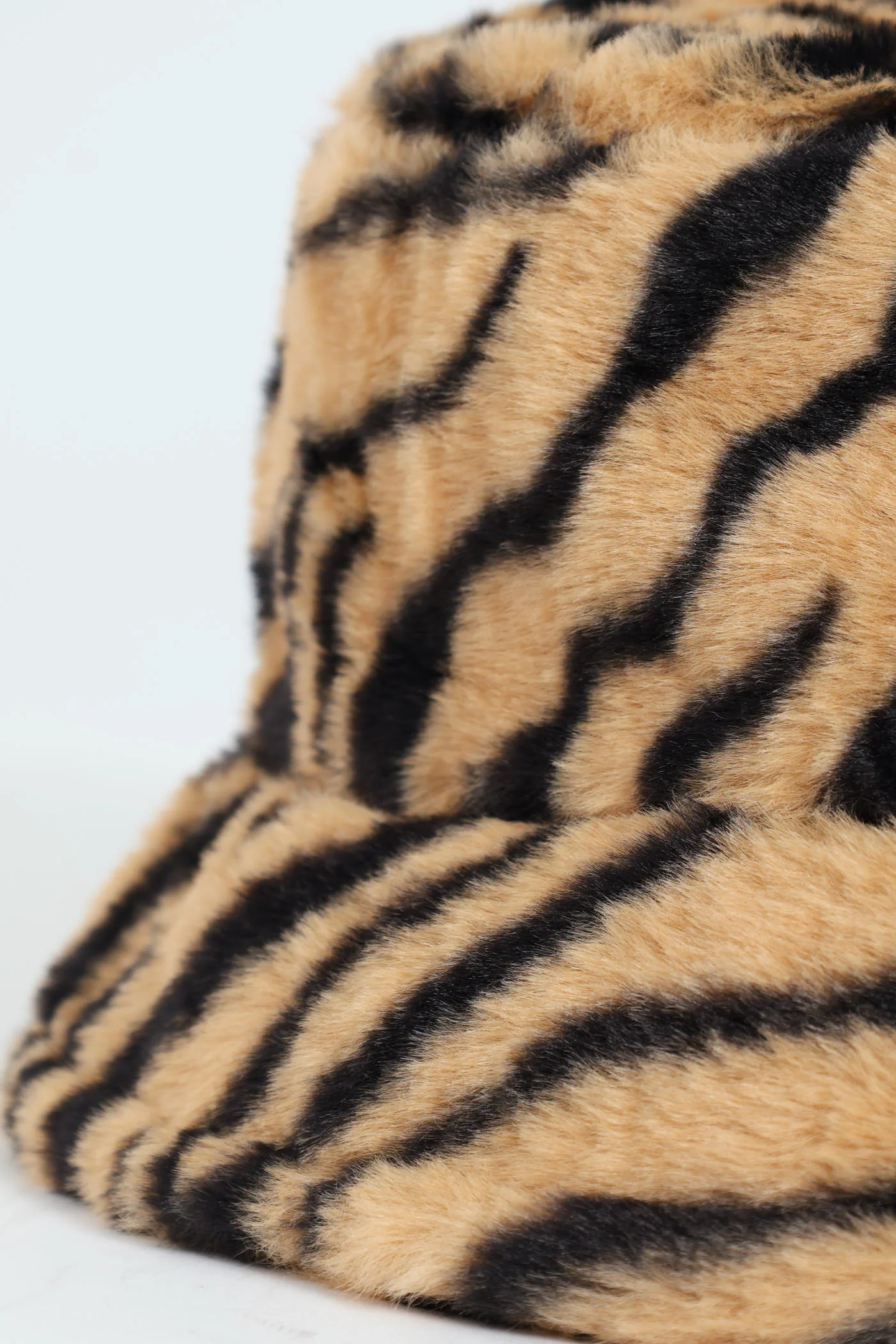 Faux Fur Zebra Bucket Hat - Multi - Image 2