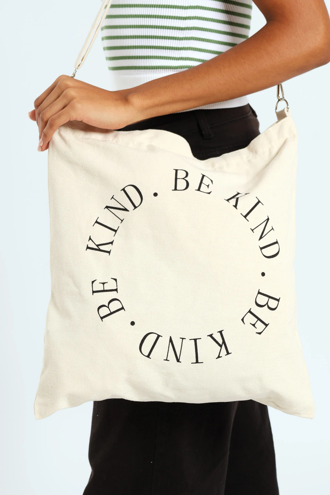 Kindness Slogan Canvas Shopper Bag - Natural