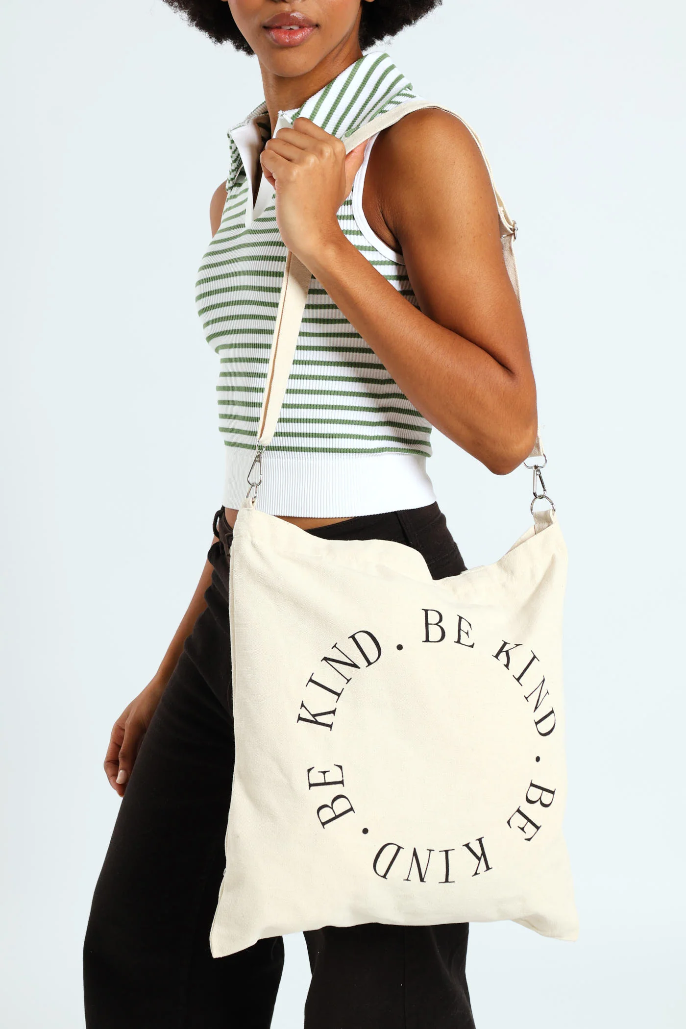 Kindness Slogan Canvas Shopper Bag - Natural - Image 2