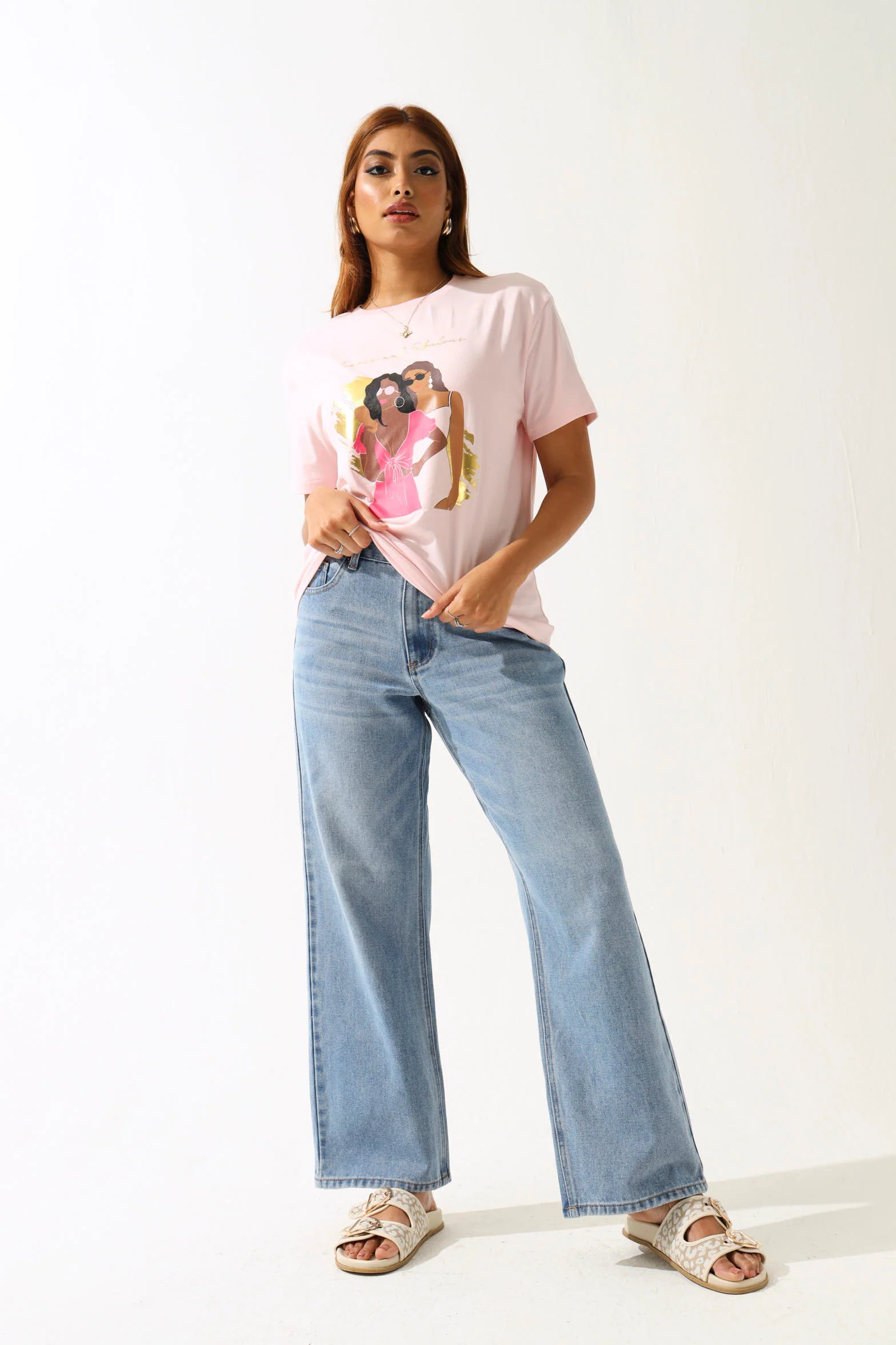 Fierce Girls Screen Tee - Light Pink