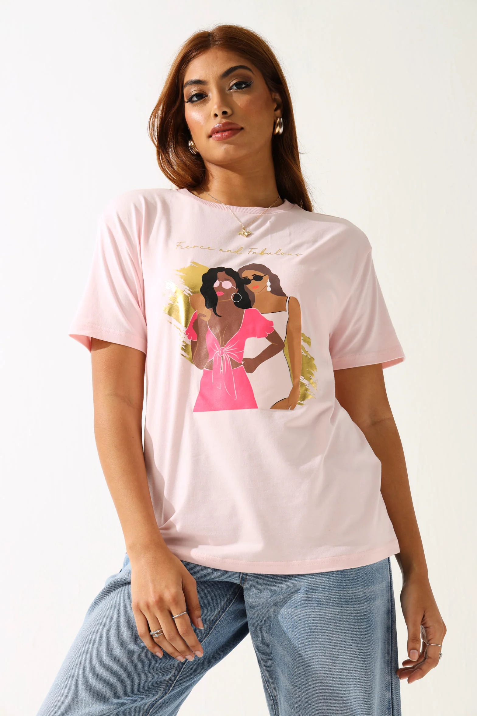 Fierce Girls Screen Tee - Light Pink - Image 2