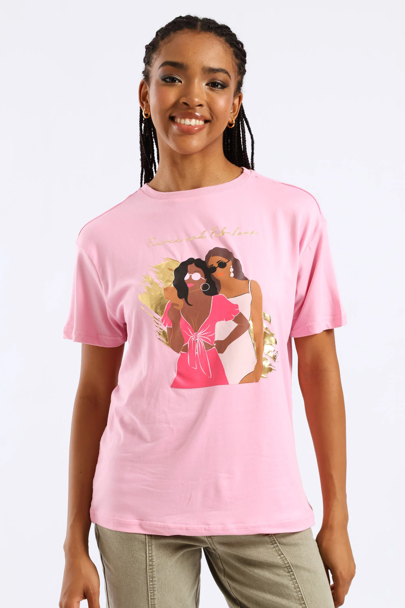 Fierce Girls Screen Tee - Pink