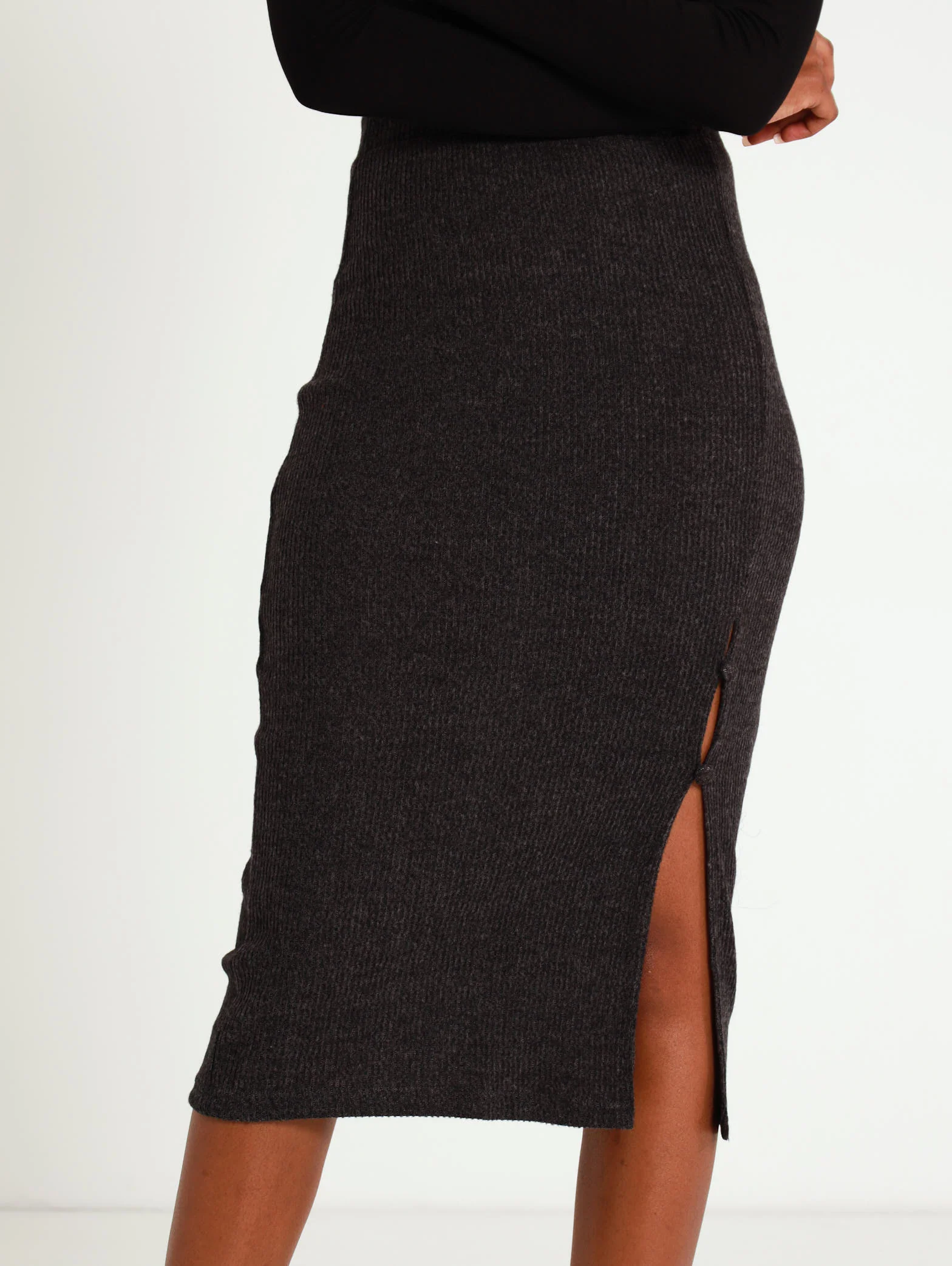 Fitted Midi Knitwear Skirt