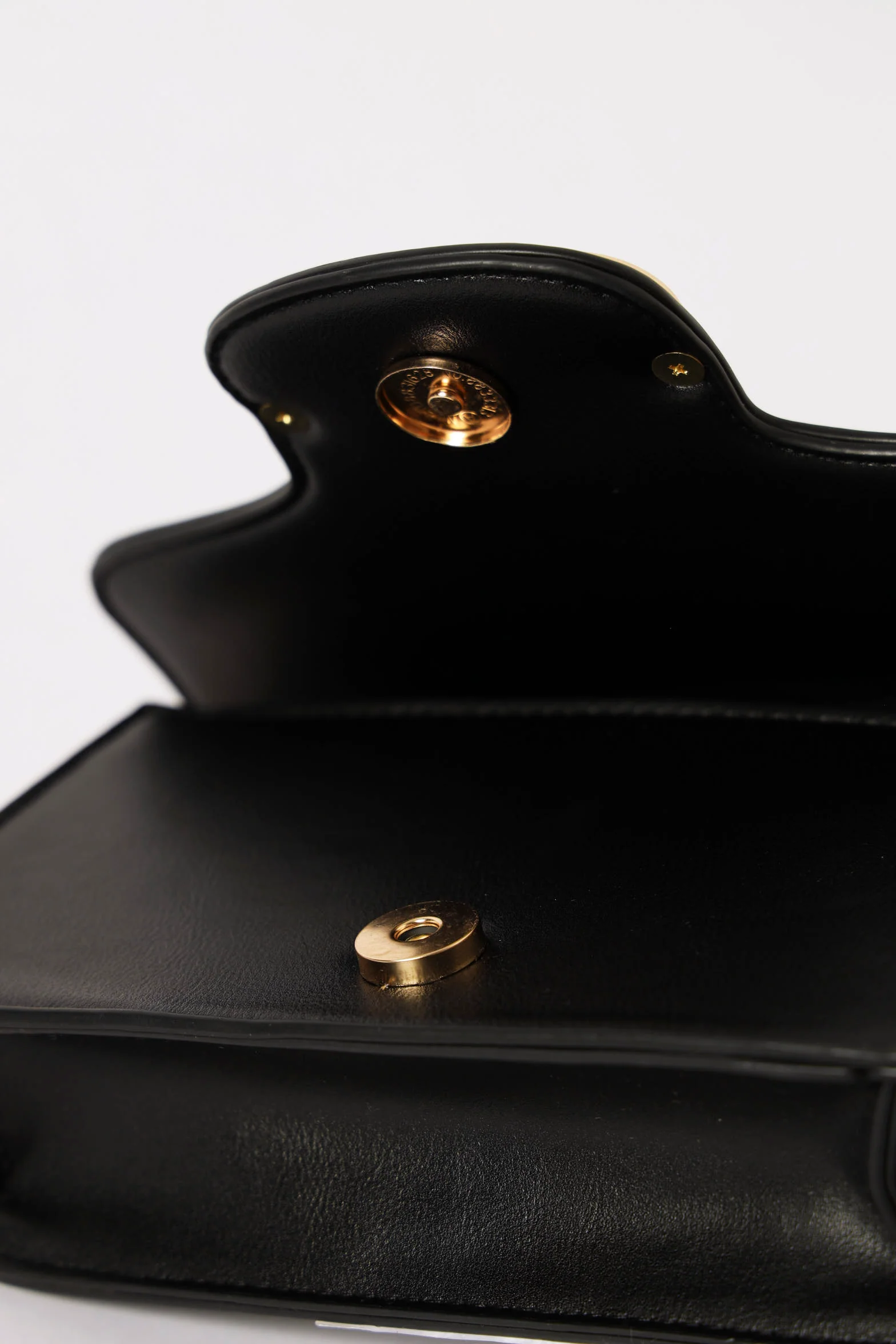 Flapover Logo Buckle Satchel Bag - Black - Image 2