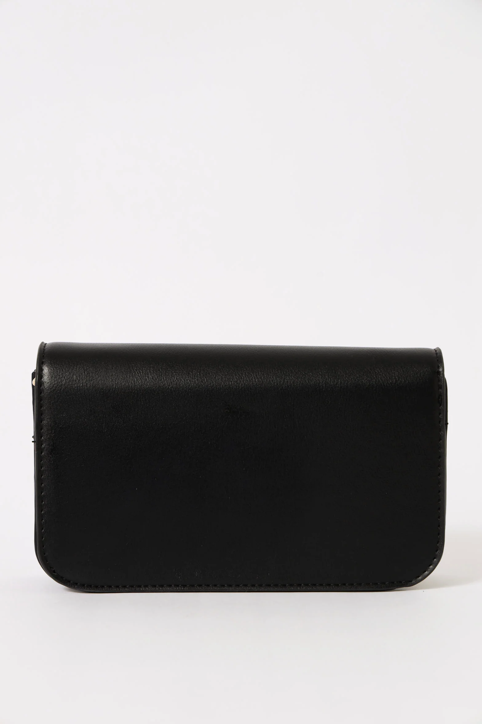 Flapover Logo Buckle Satchel Bag - Black - Image 4
