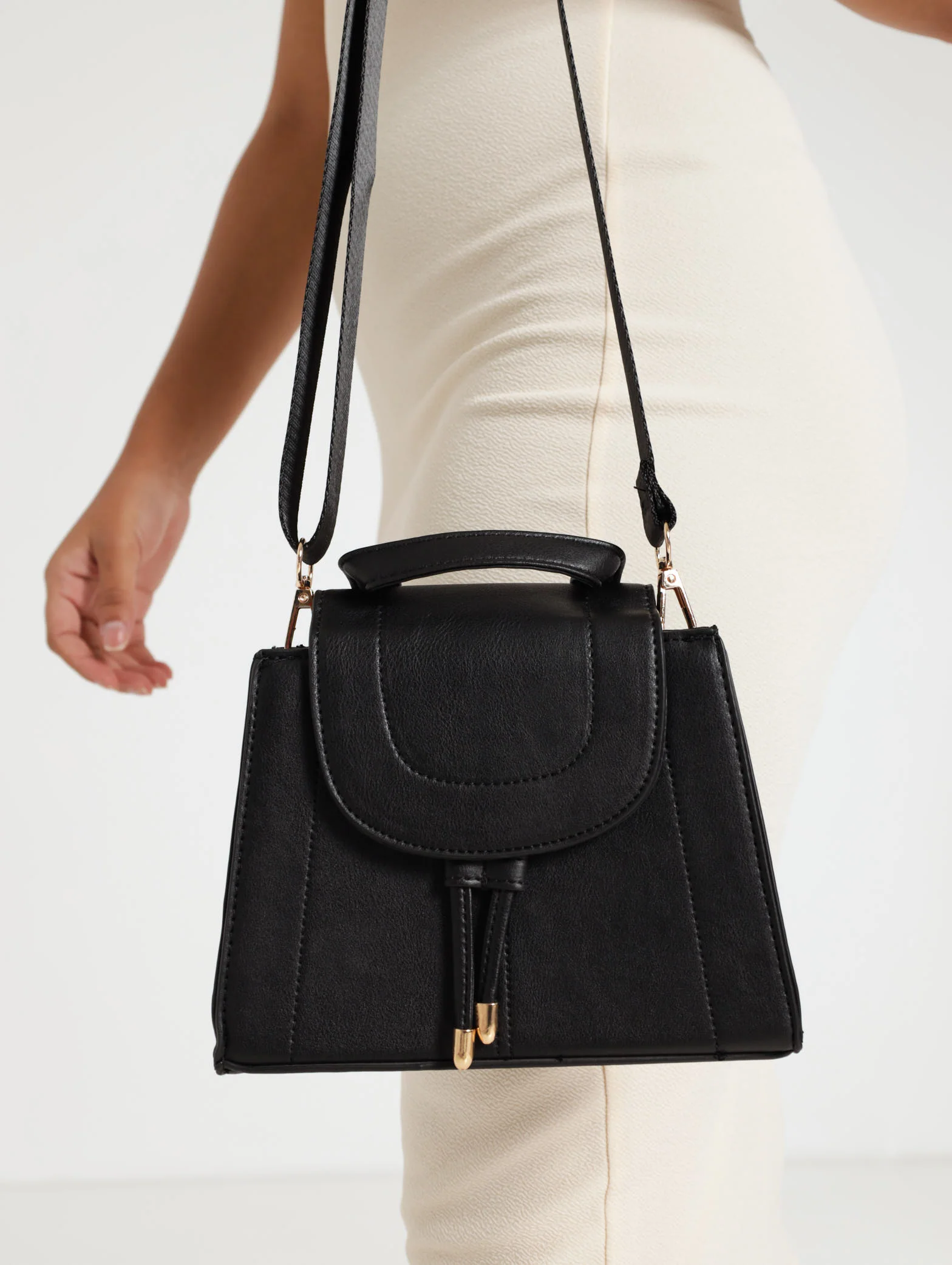 Flapover Metal Tassel Irregular Satchel