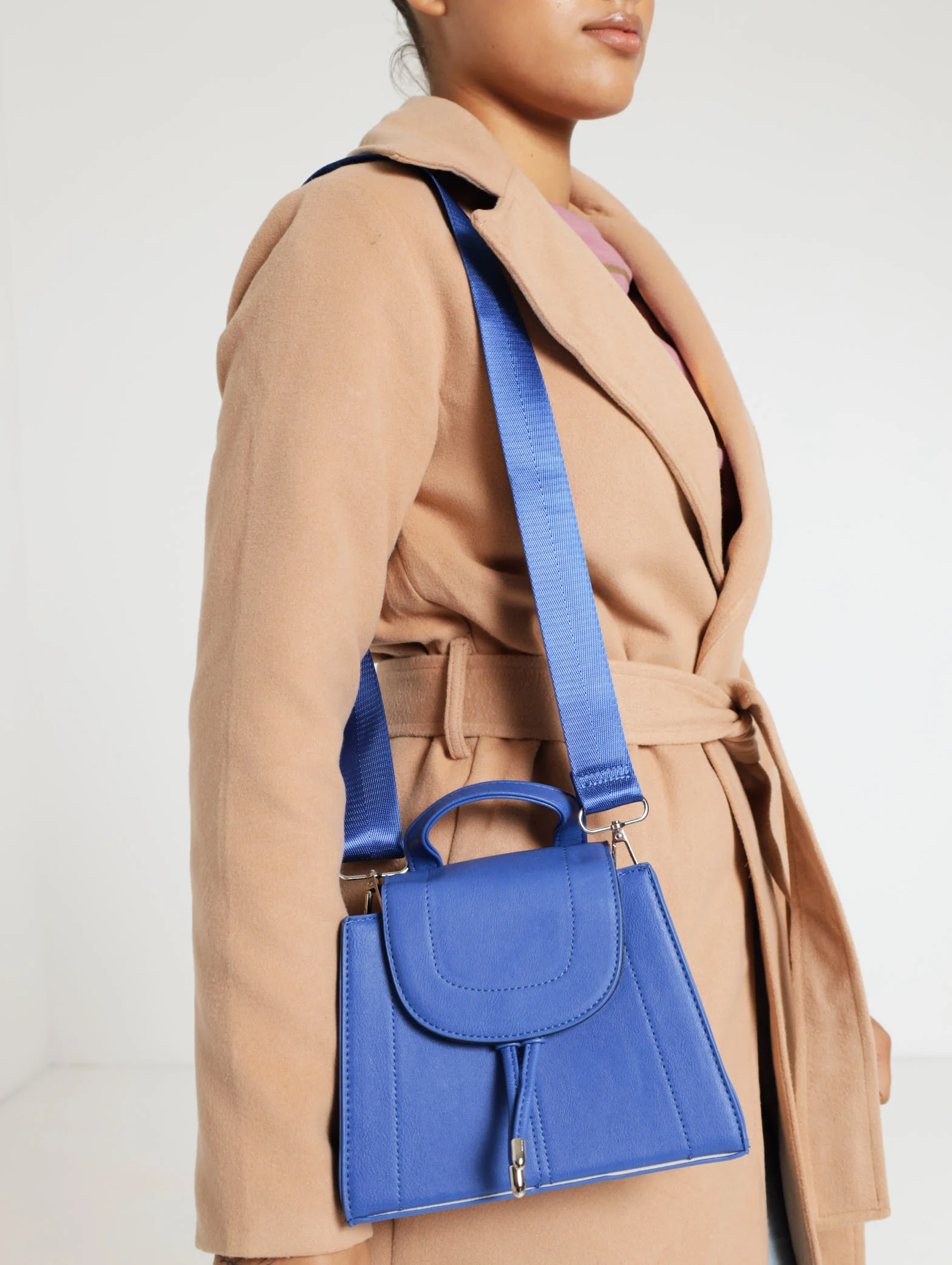 Flap-Over Metal Tassel Irregular Satchel