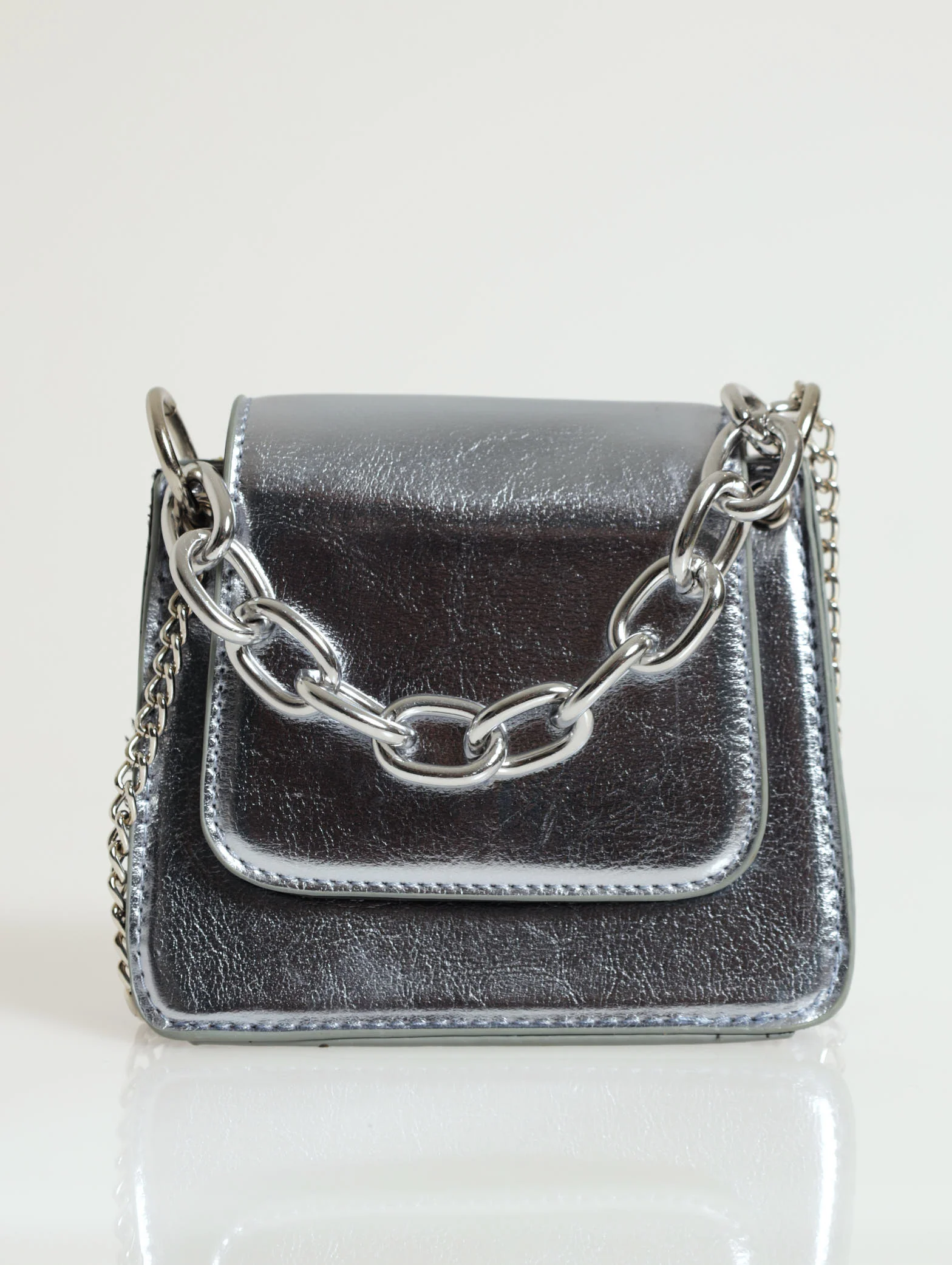 Flapover Chunky Chain Satchel