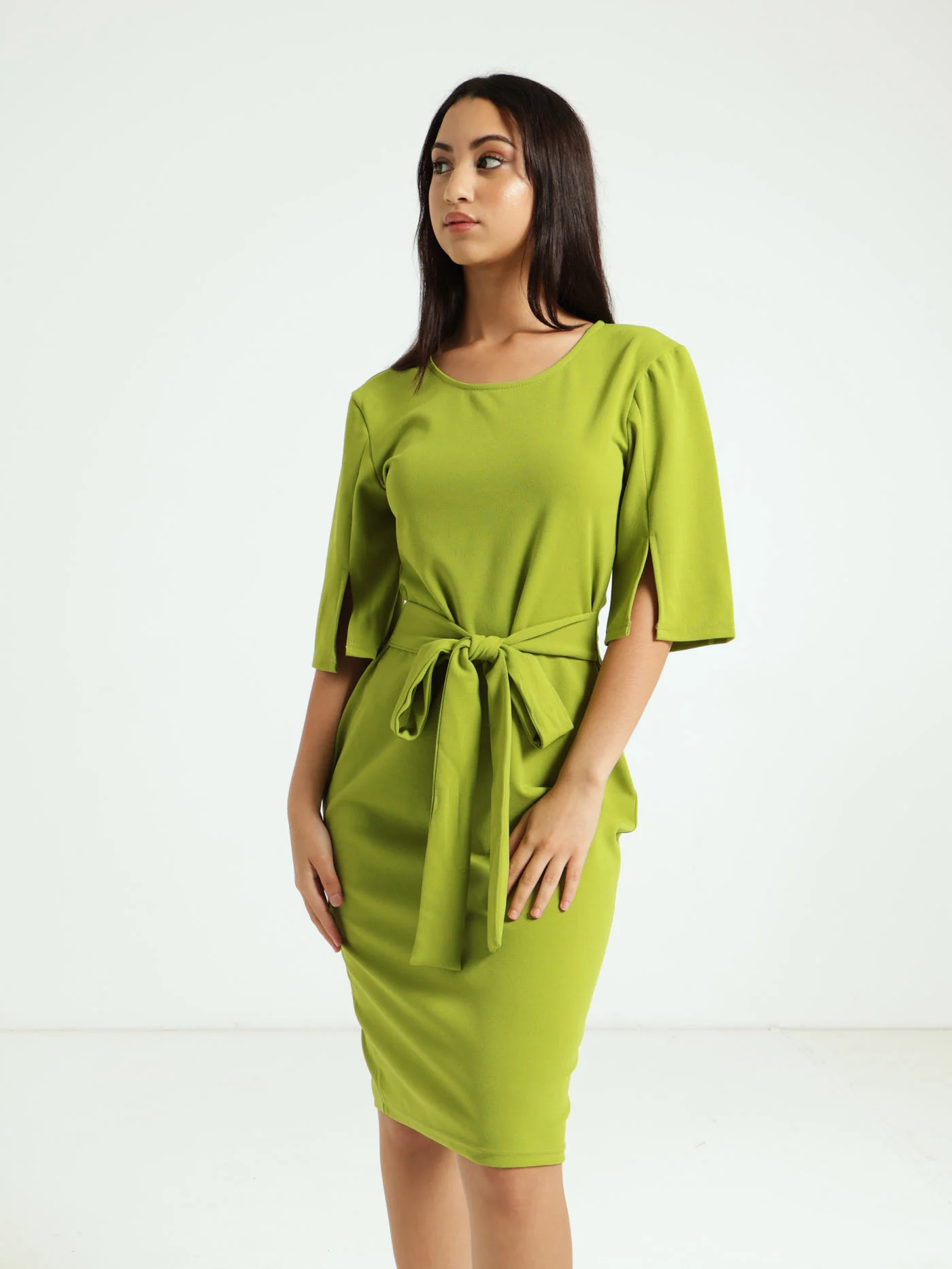 Flare Slit Sleeve Bodycon Dress