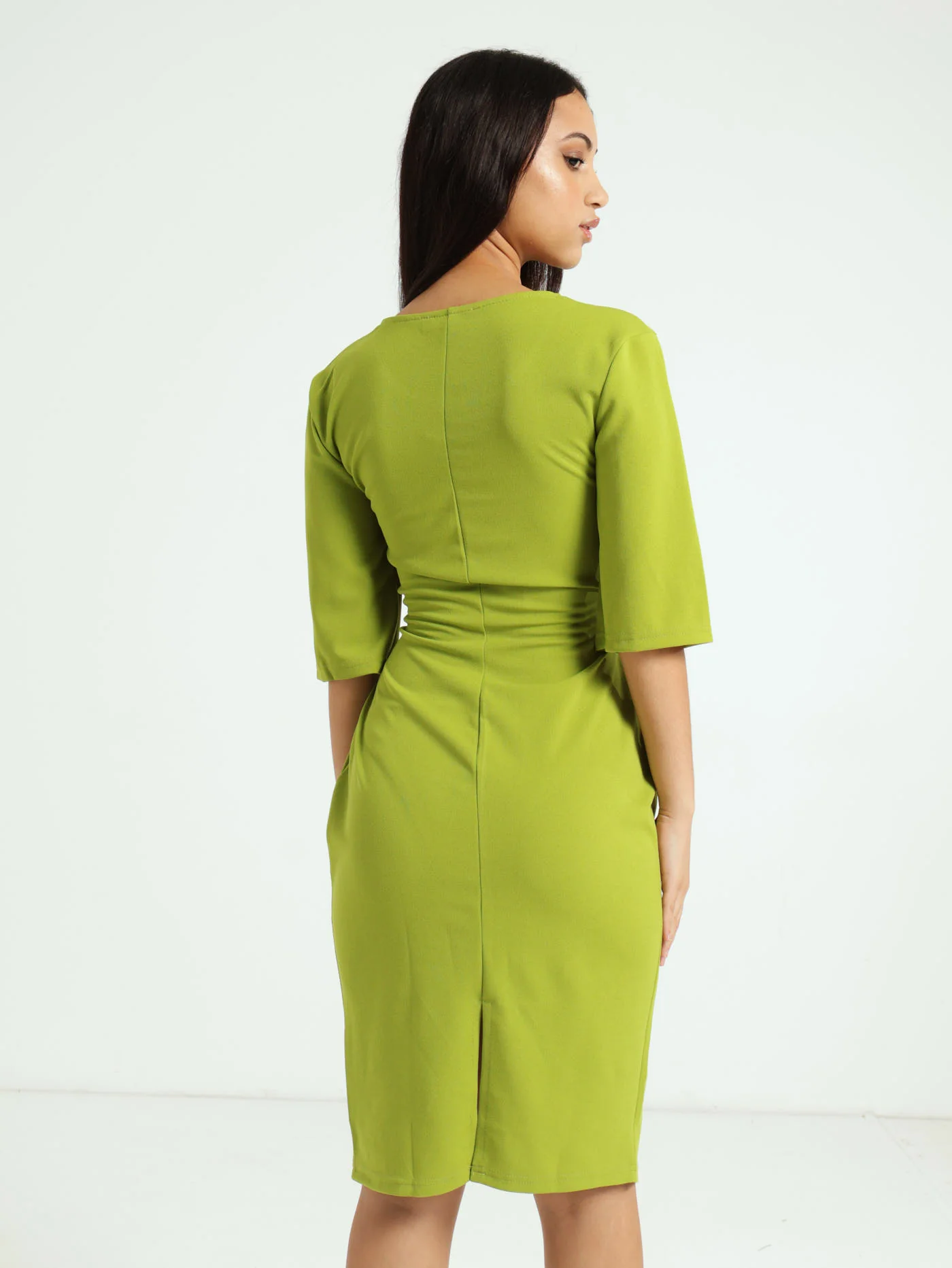 Flare Slit Sleeve Bodycon Dress - Image 3