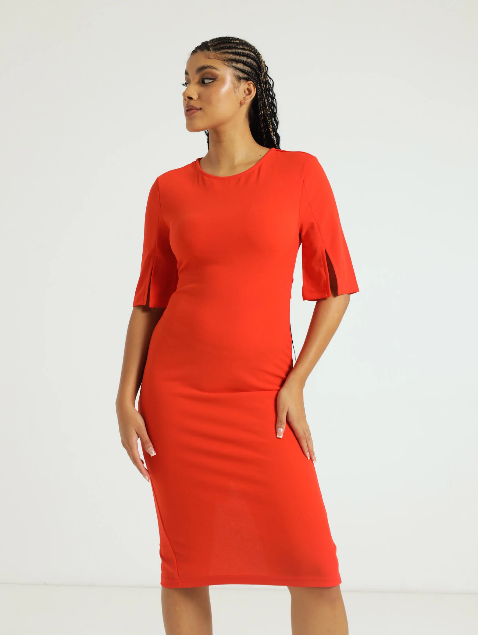 Flare Slit Sleeve Bodycon Dress