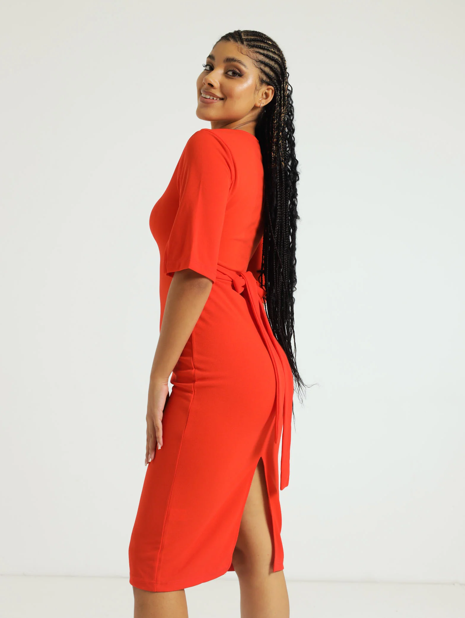 Flare Slit Sleeve Bodycon Dress - Image 2