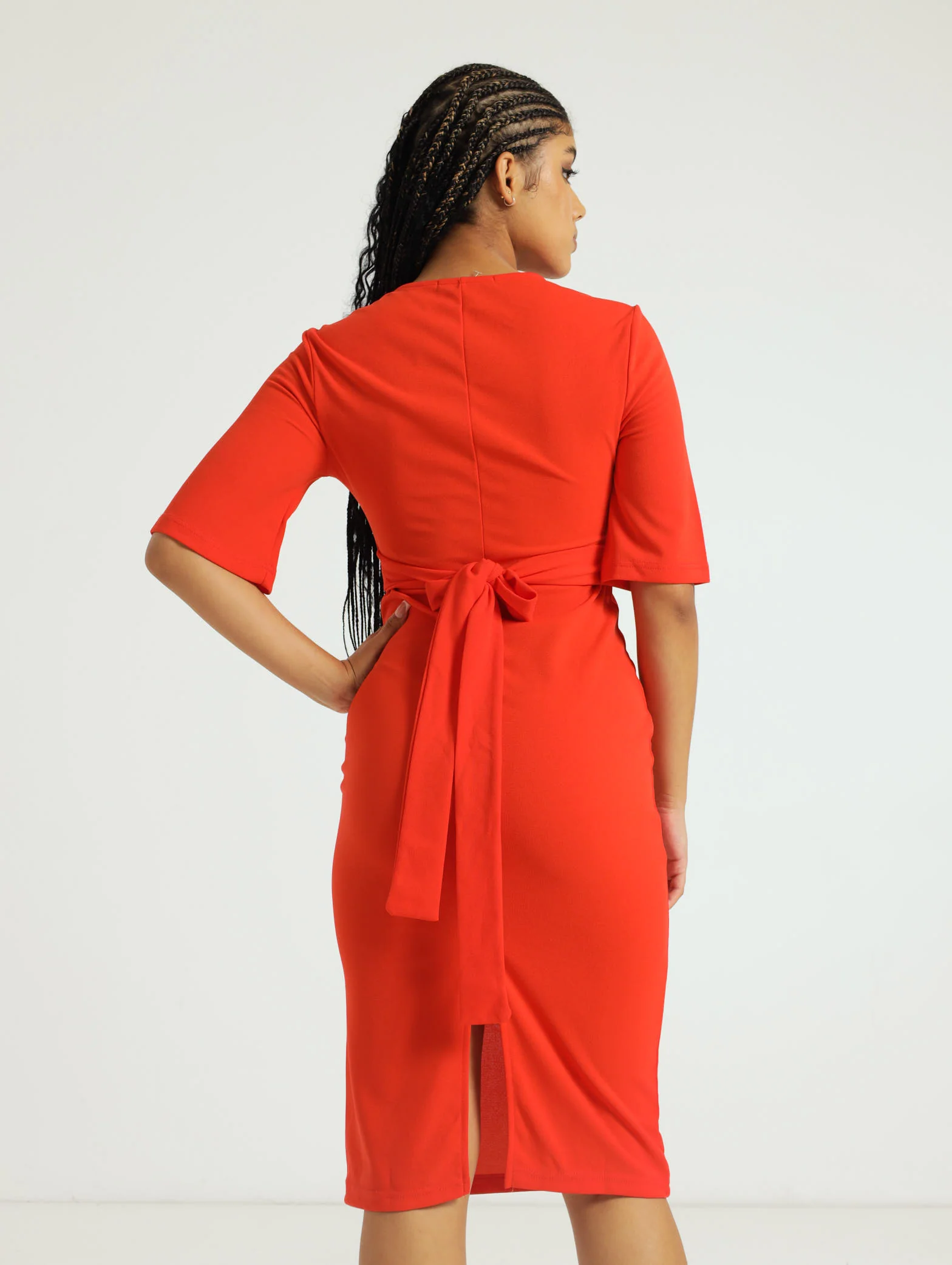 Flare Slit Sleeve Bodycon Dress - Image 3