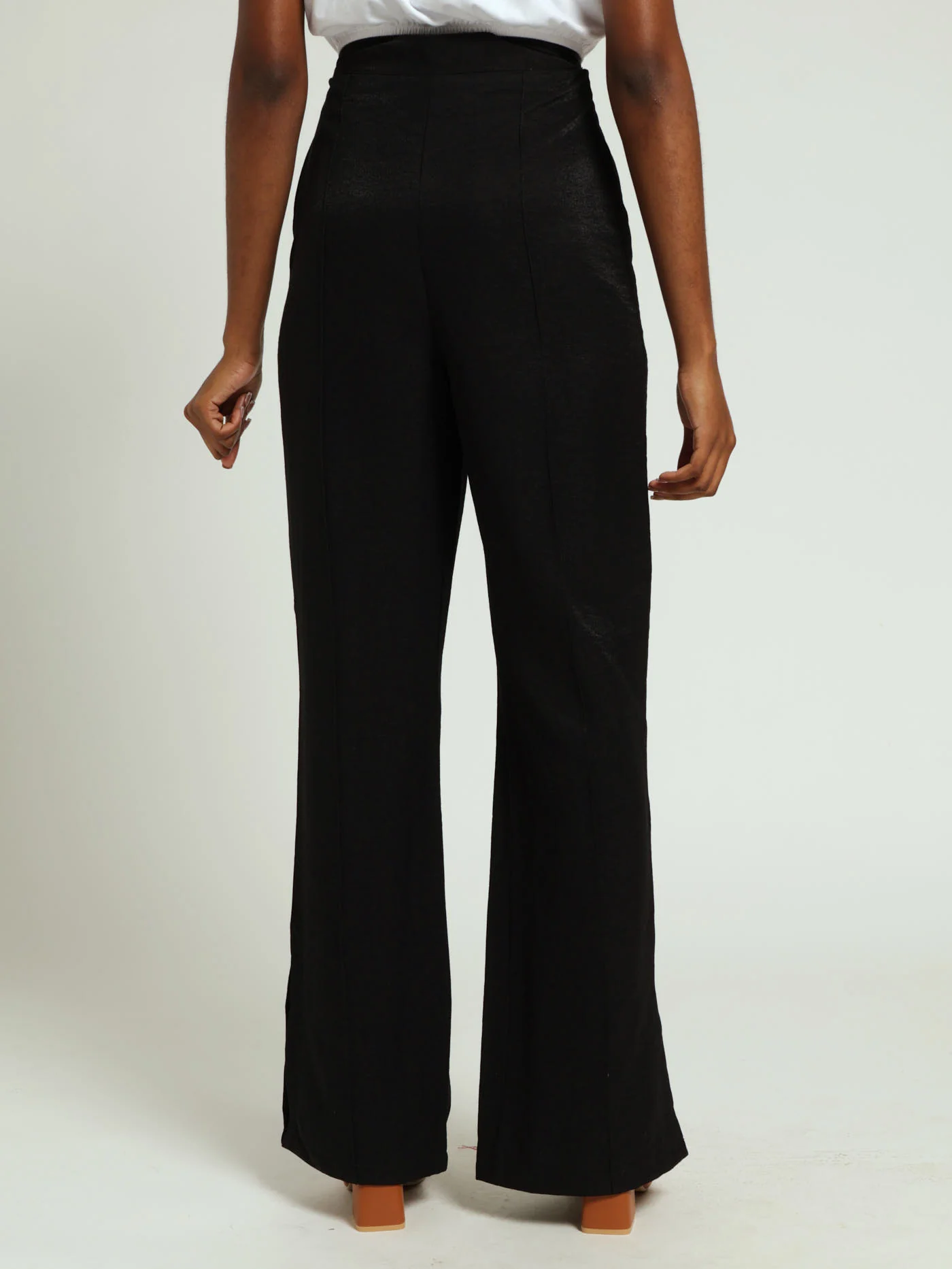 Flareleg Side Slit Pants - Black - Image 3