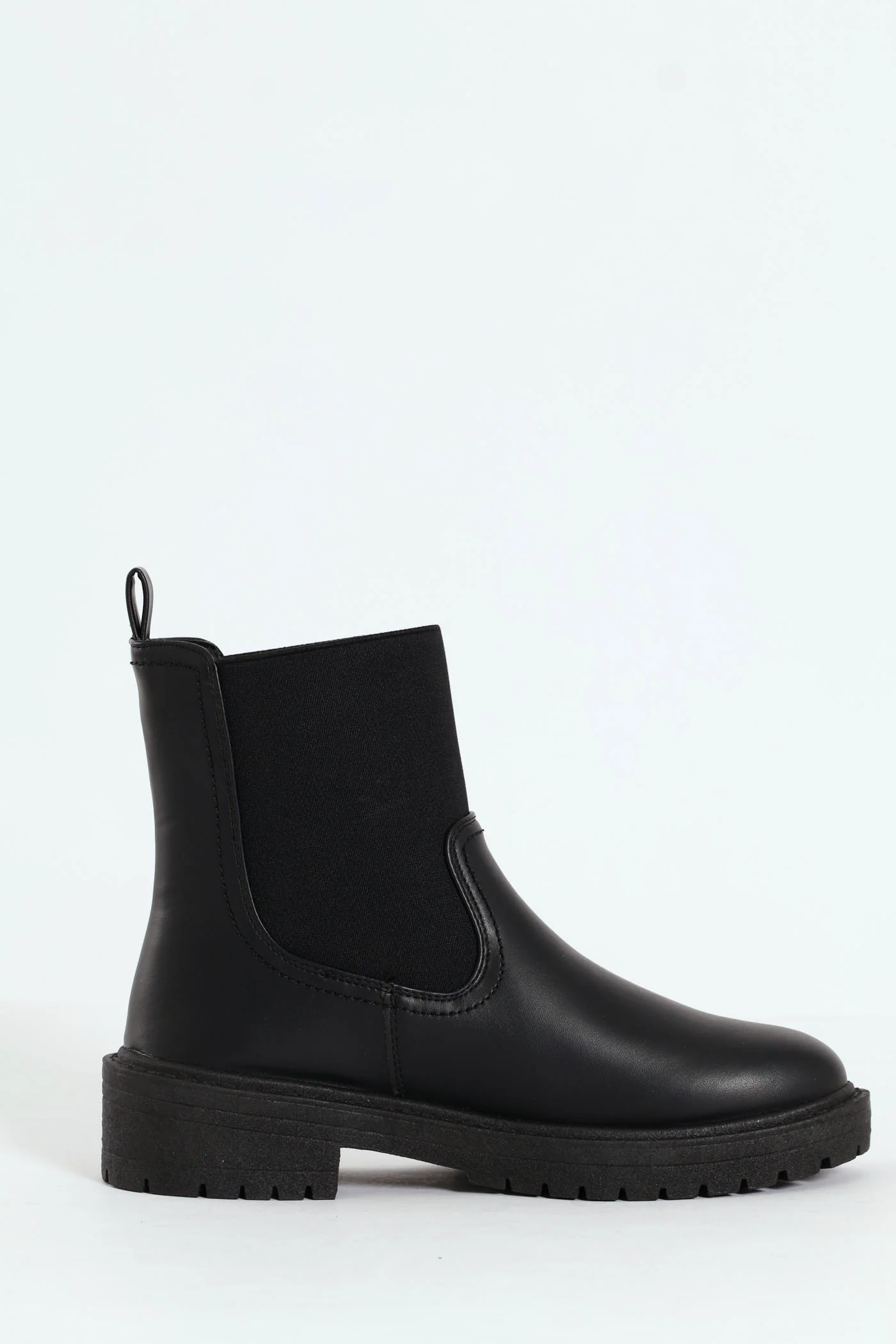Flat Ankle Chelsea Boot - Black