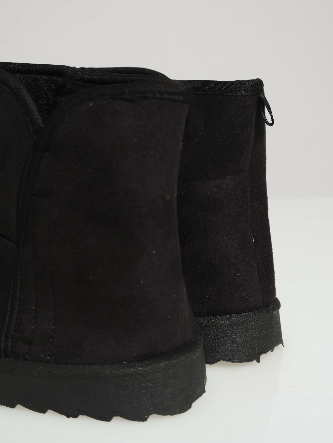 Flat Ankle Slipper Boots - Black - Image 4