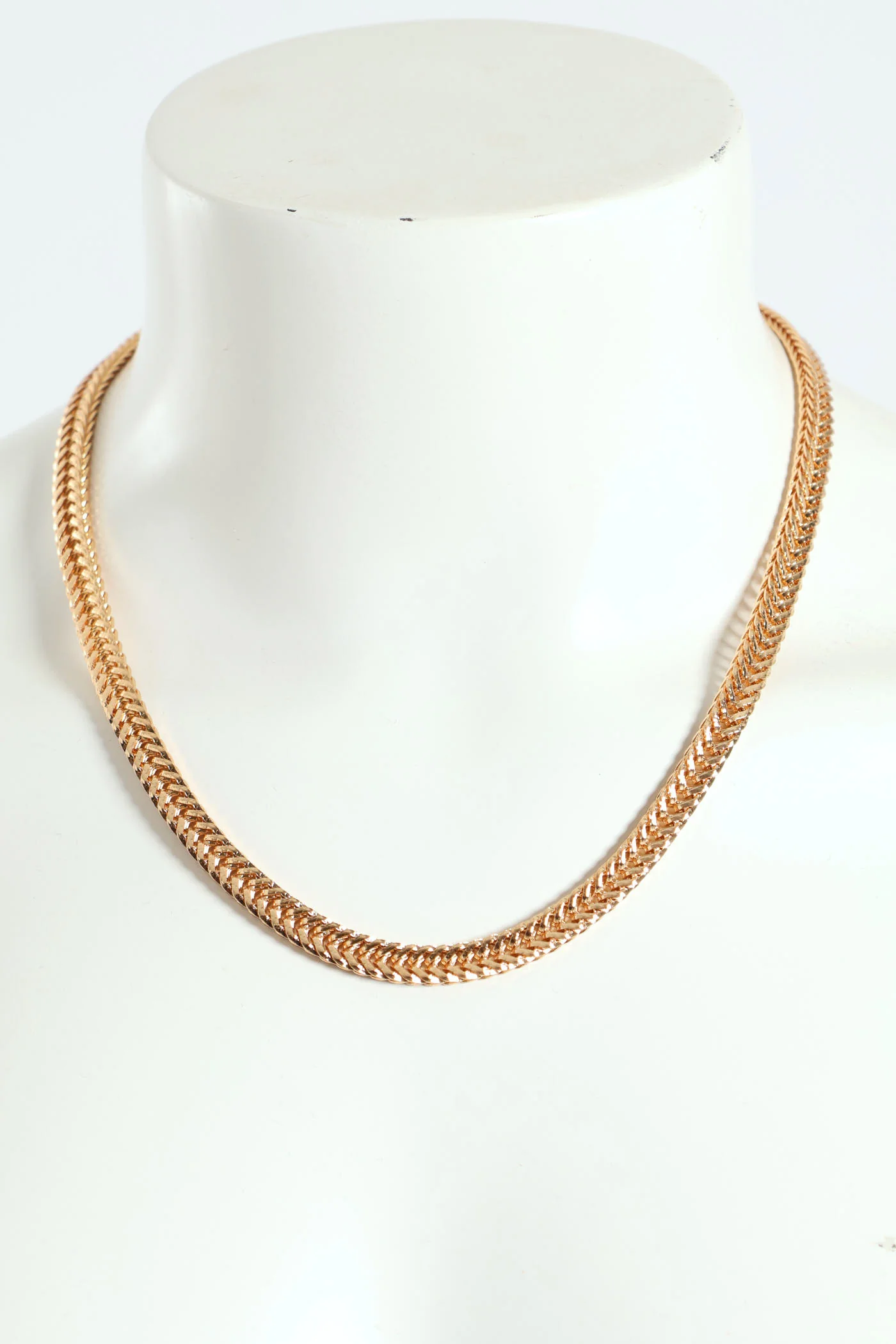 Flat Chain Statement Necklace - Gold