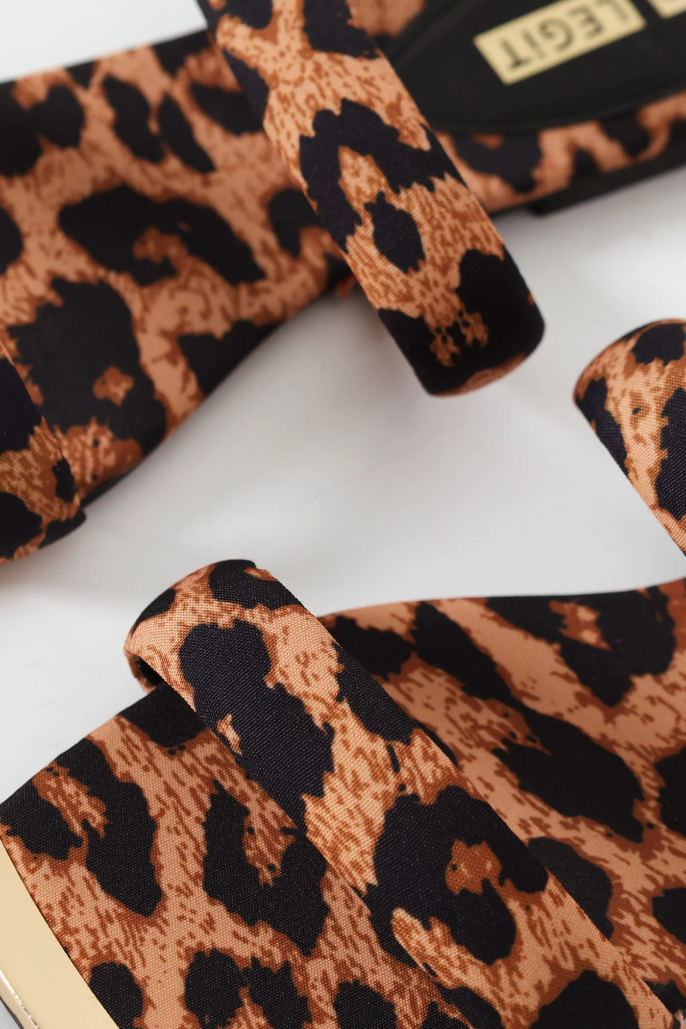 Flat Double Strap Leopard Print Mule Sandal - Animal - Image 2