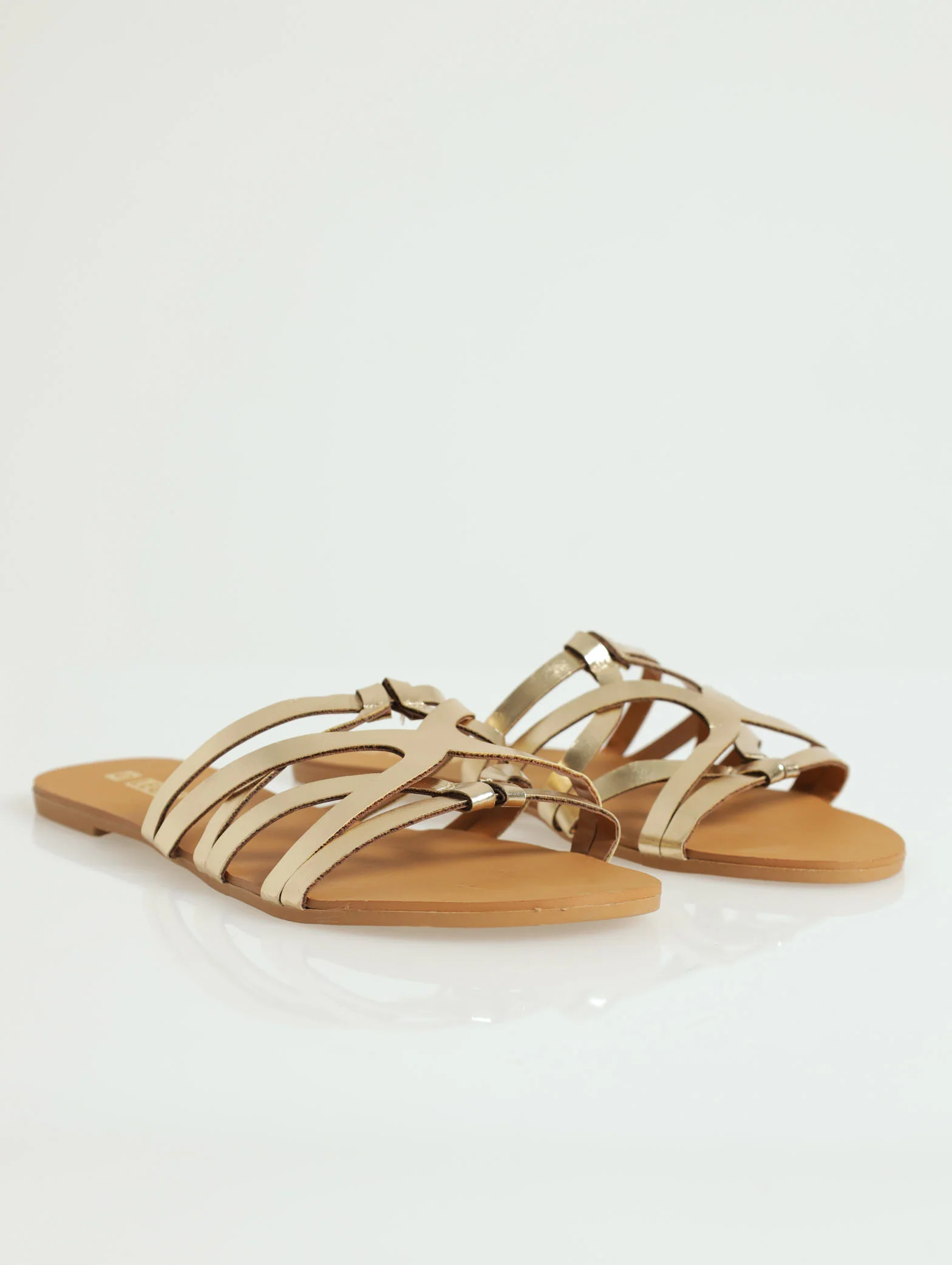 Flat Multi Interlinked Strap Push Sandal - Image 3