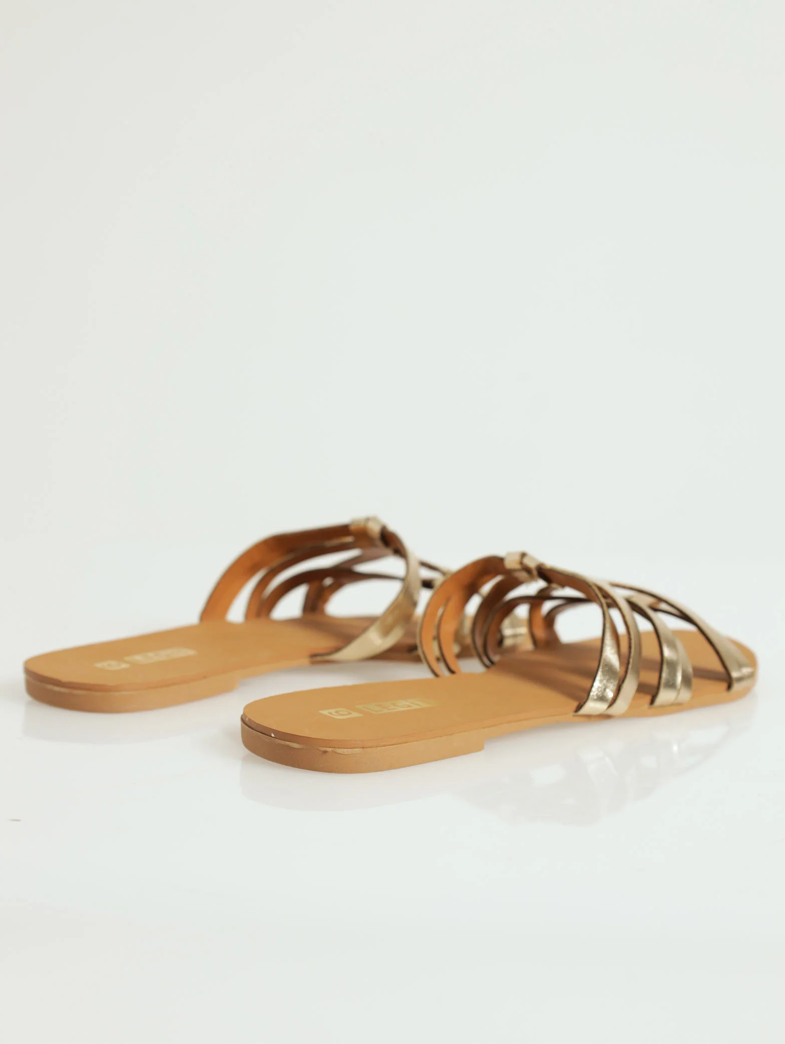 Flat Multi Interlinked Strap Push Sandal - Image 4