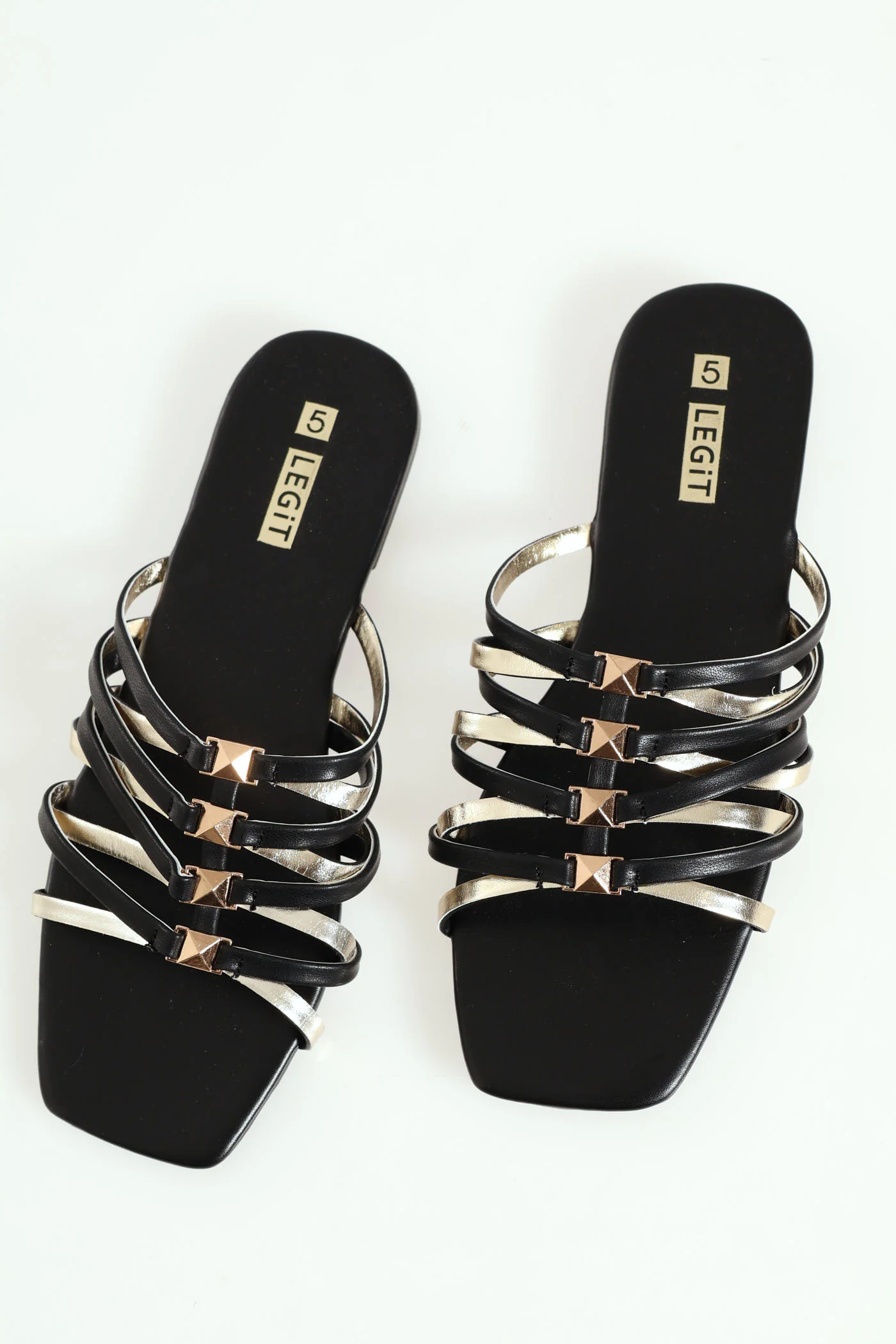 Flat Multistrap Interlinked Push In Mule Sandal