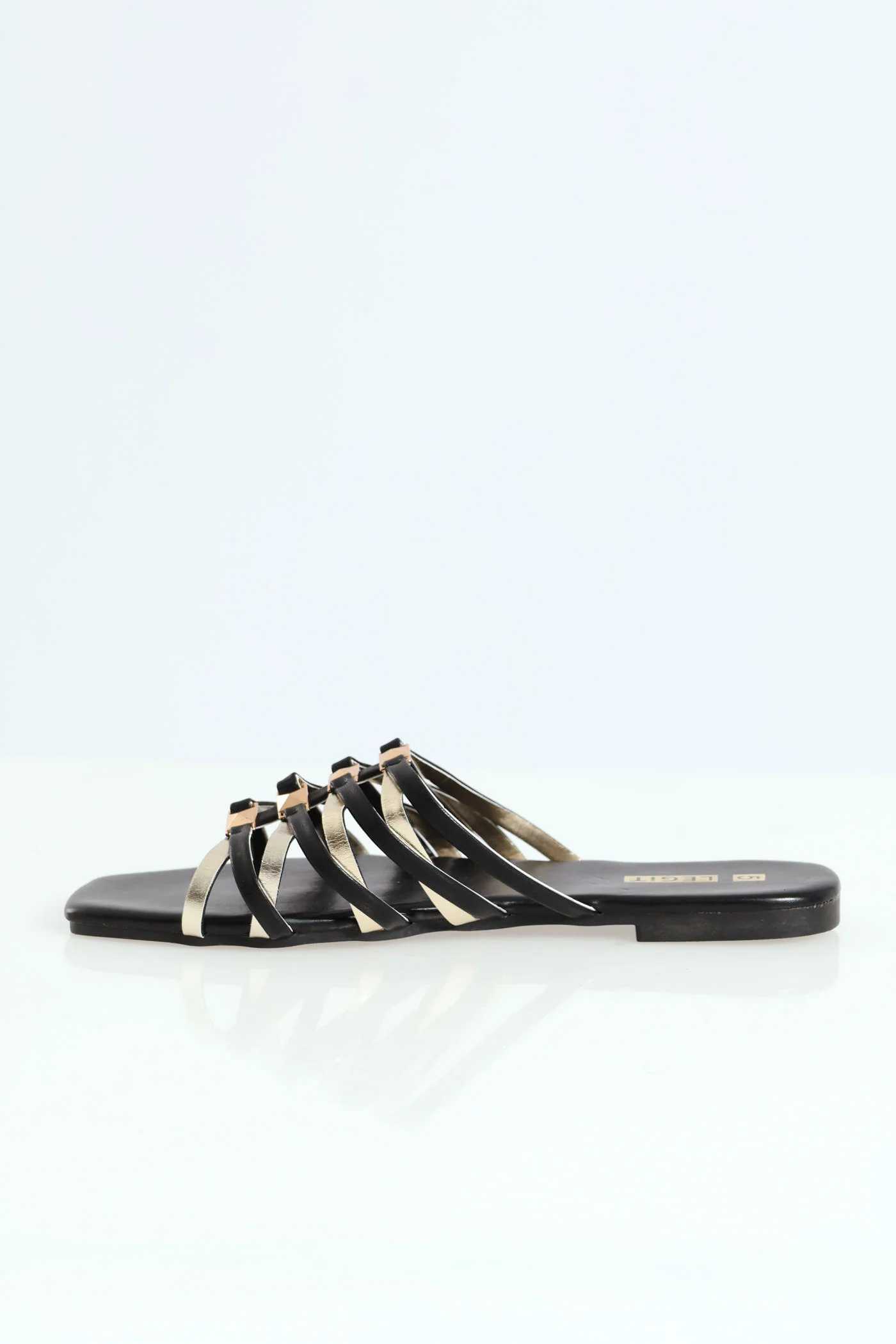 Flat Multistrap Interlinked Push In Mule Sandal - Image 2