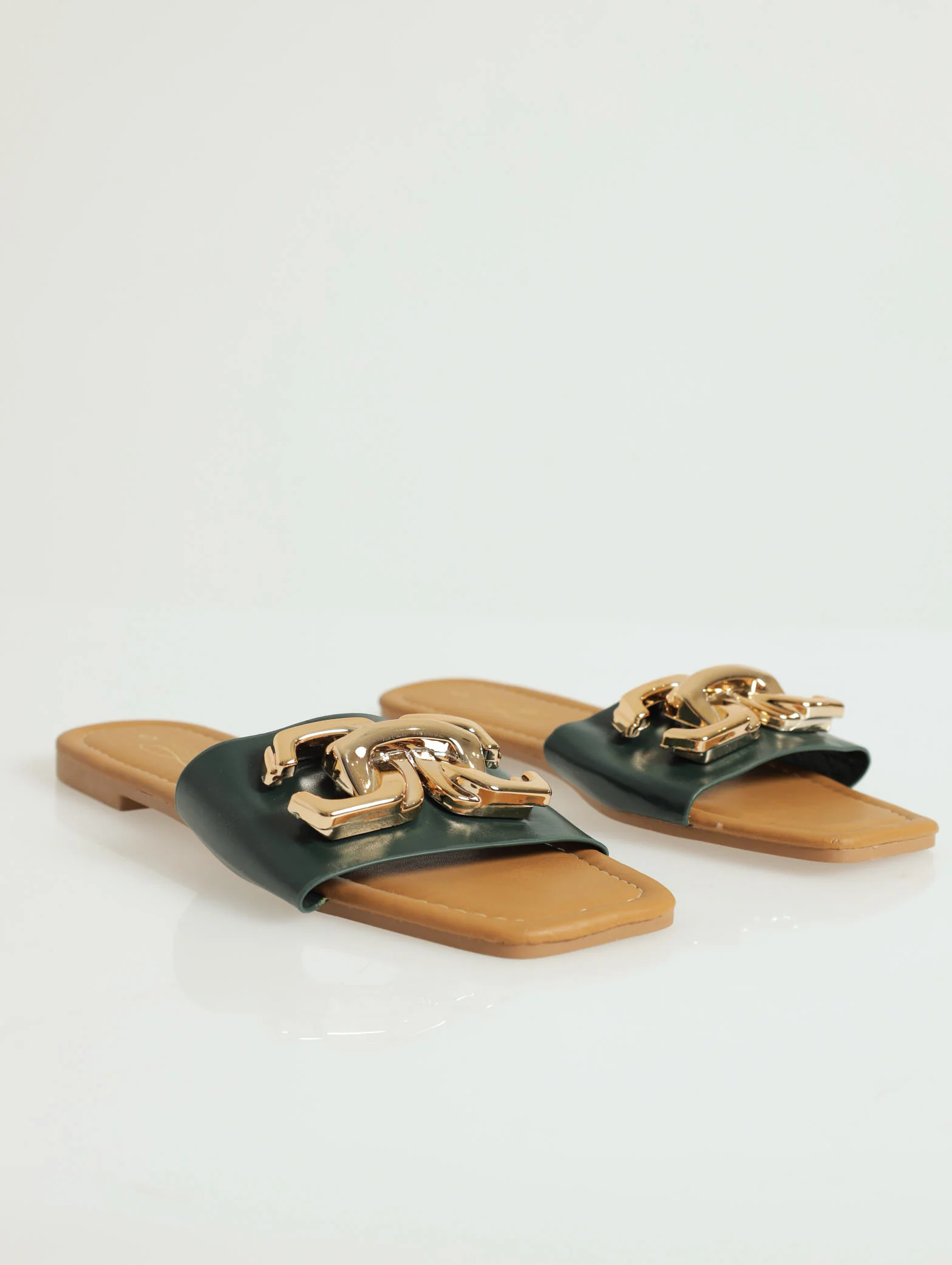 Flat One Strap Push In Mule With Chunky Trim - Image 3