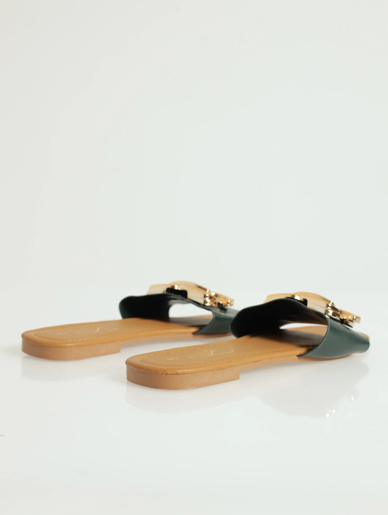 Flat One Strap Push In Mule With Chunky Trim - Image 4