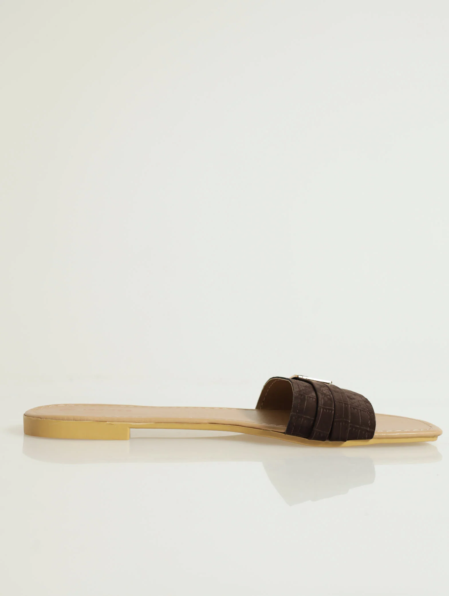 Flat One Strap Snake Mule With Double Buckle - Image 2
