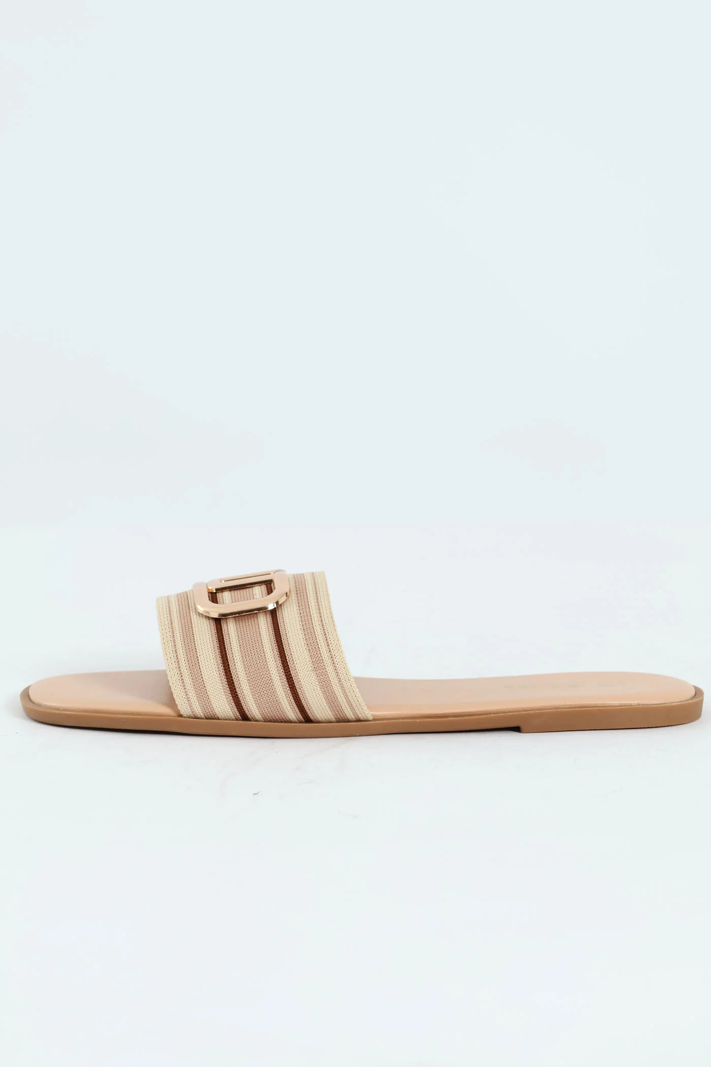 Flat One Strap Striped Knit Mule Sandal - Multi - Image 3