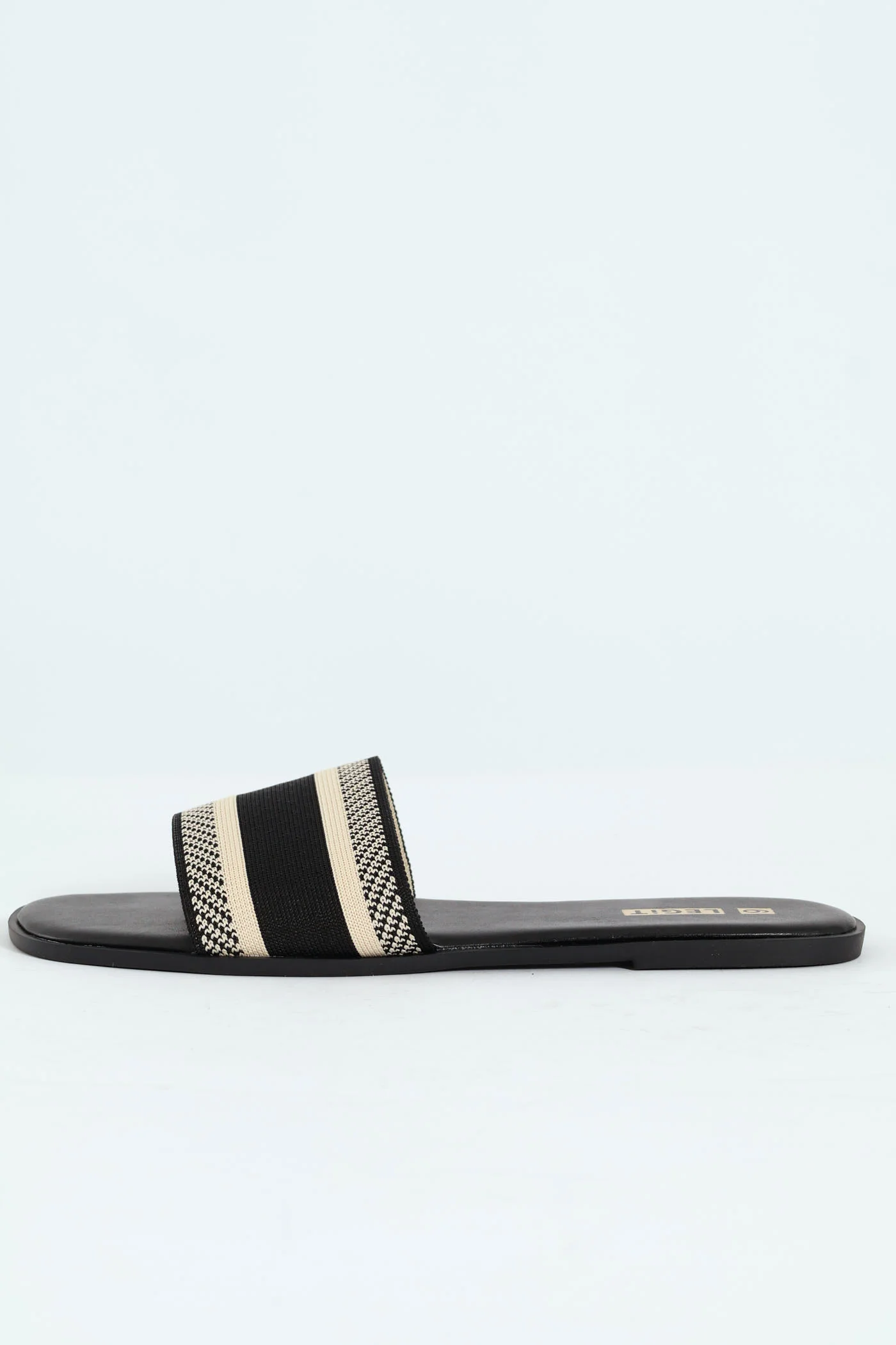 Flat One Strap Striped Knit Mule Sandal - Multi - Image 3