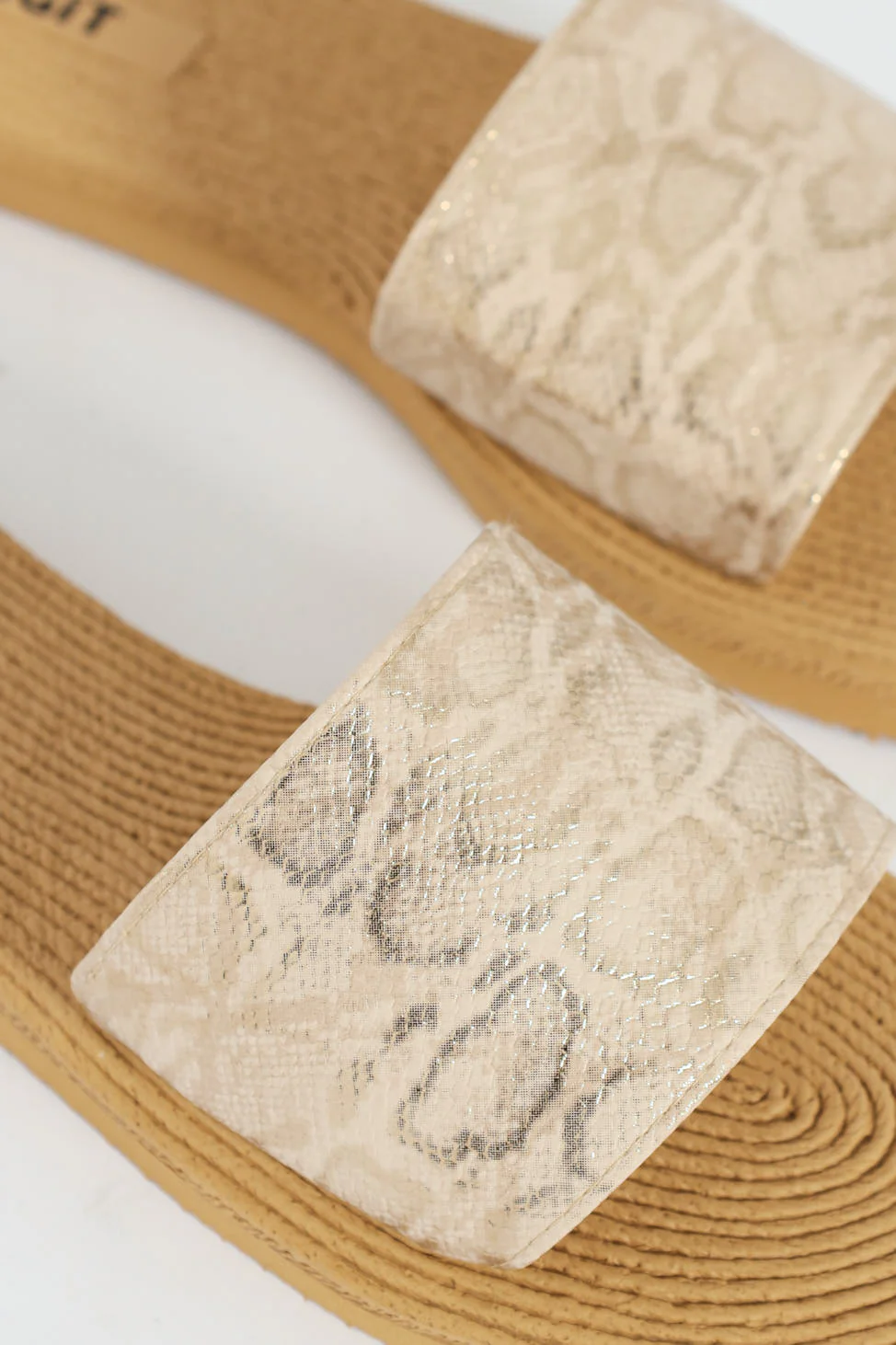 Flat Rope Eva Mono Snake One Strap Mule Sandal - Natural - Image 3