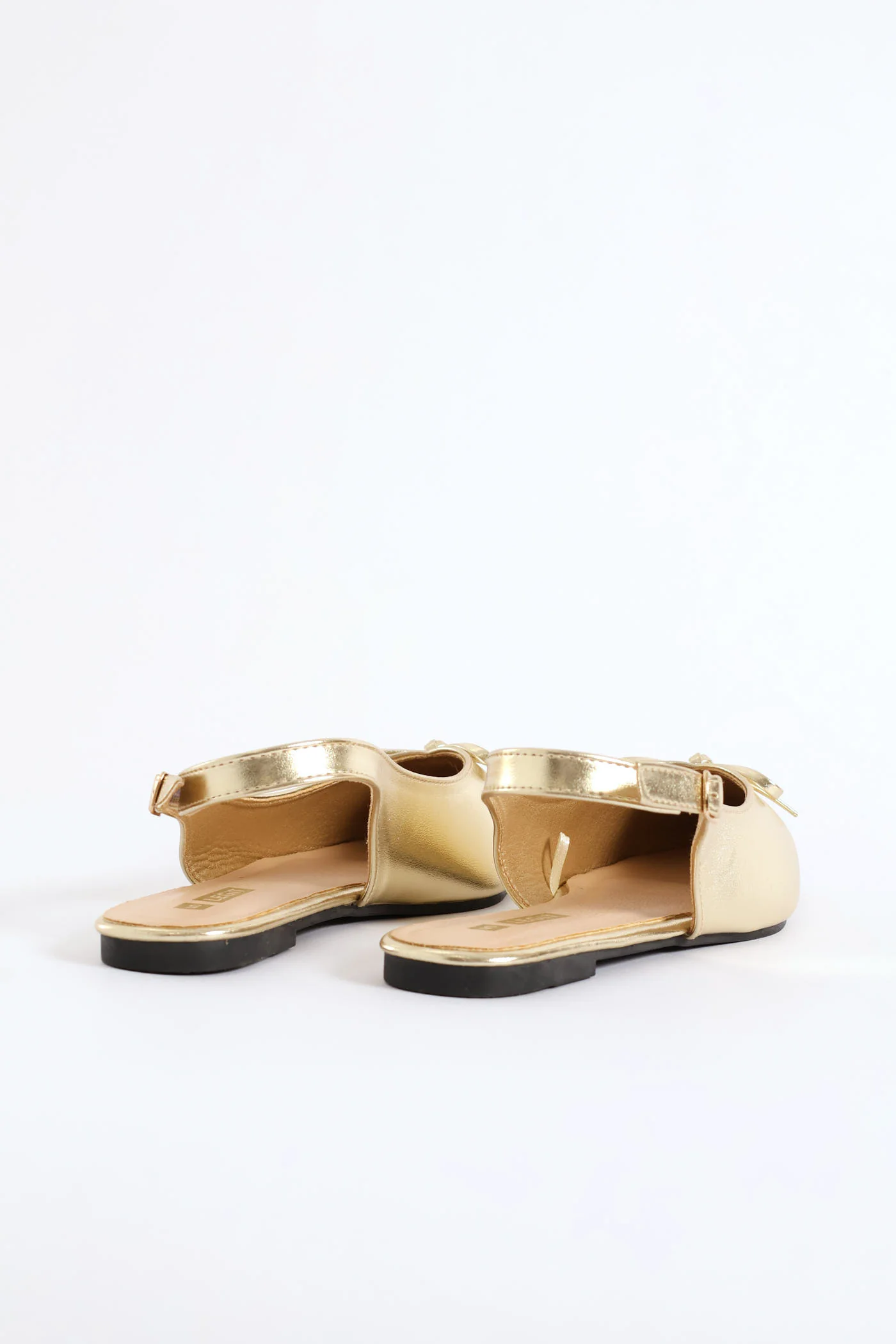 Flat Slingback Metallic Pointed Pump - Gold - Image 4